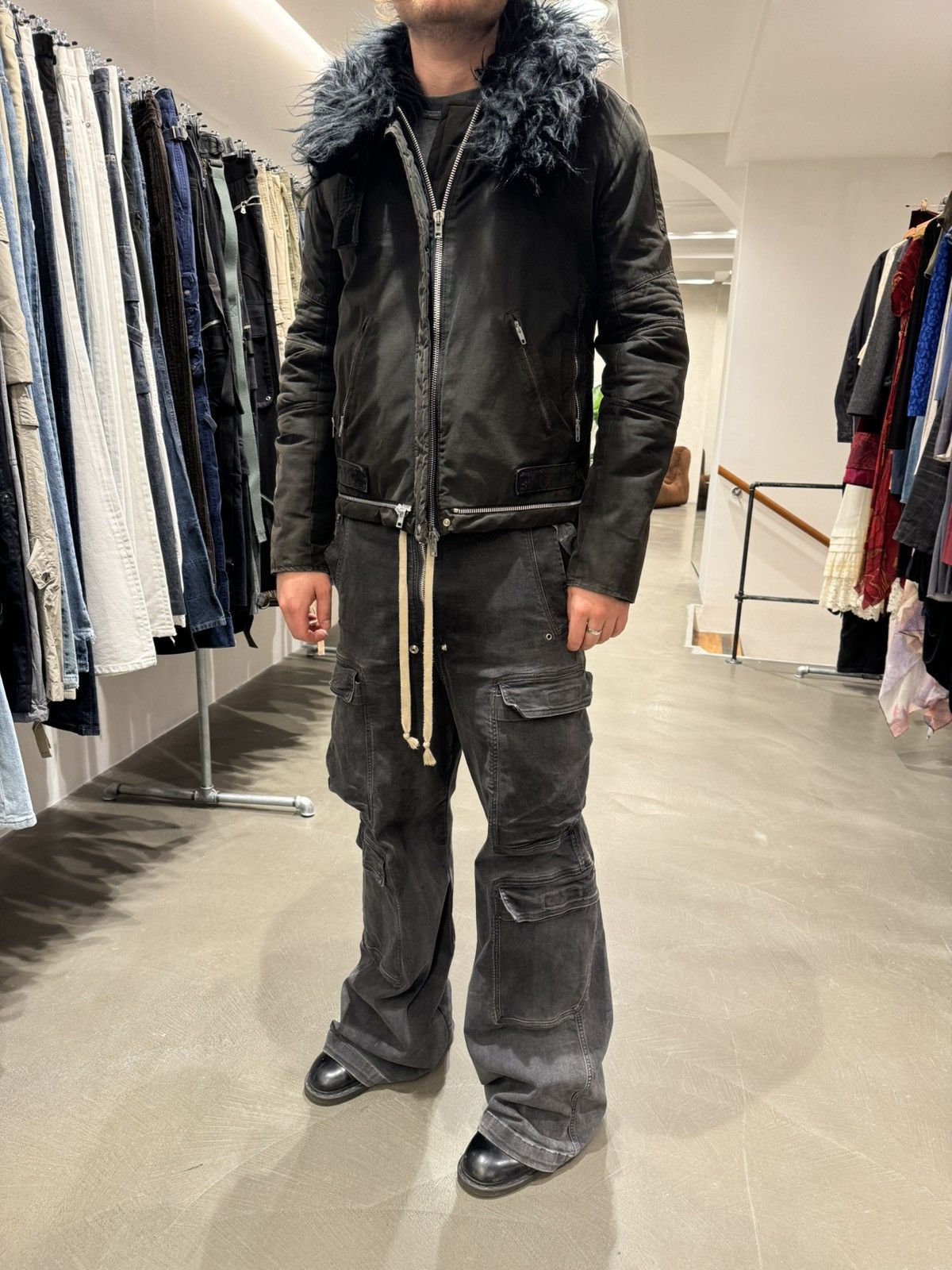 Helmut Lang AW99 MOLESKIN ASTRO BIKER JACKET RARE SIZE 46 IT