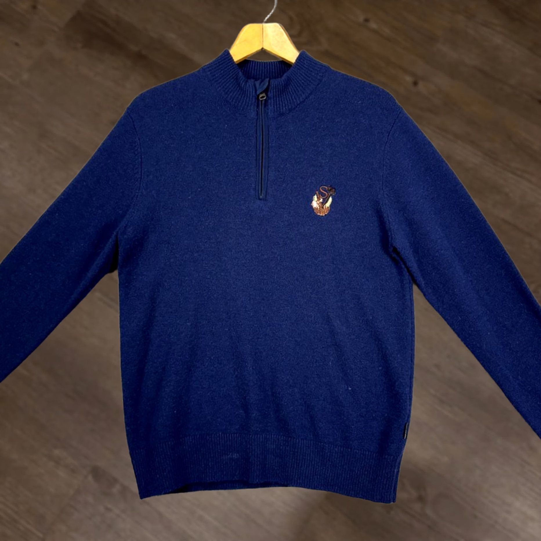 Vintage Beretta Pullover Sweater Mens Medium Blue Lambswool Nylon Blend Knit Elbow Patch Size US M / EU 48-50 / 2 - 1 Thumbnail
