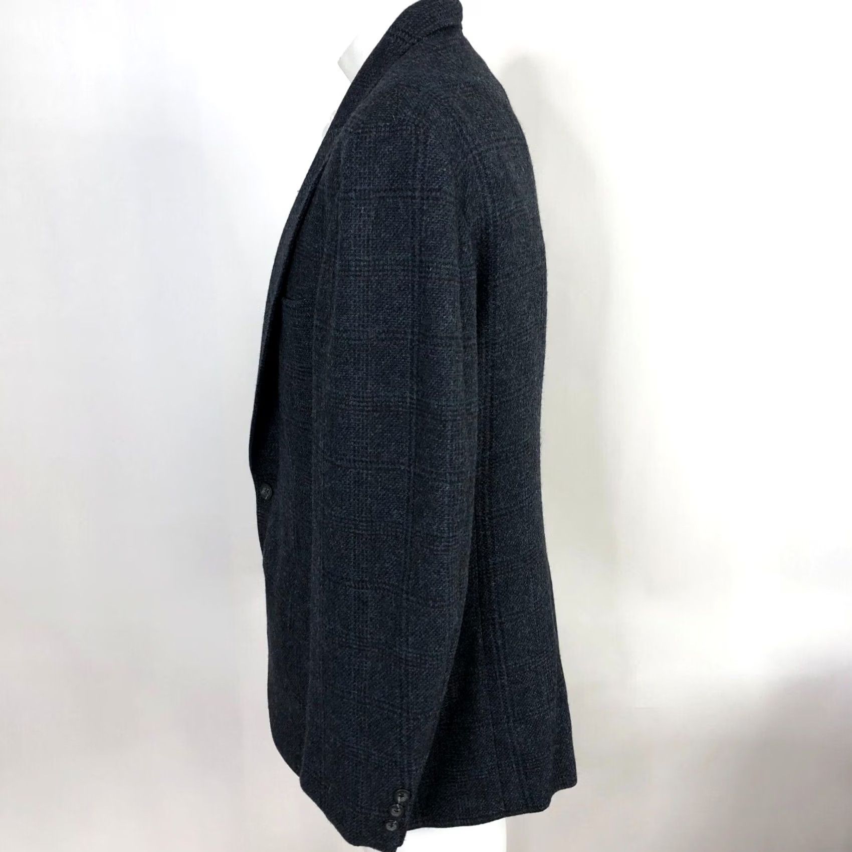 Vintage Cricketeer 42 Wool Tweed Like Plaid Two-Button Sport Coat Jacket Gray Blue Mens Size US XS / EU 42 / 0 - 3 Thumbnail