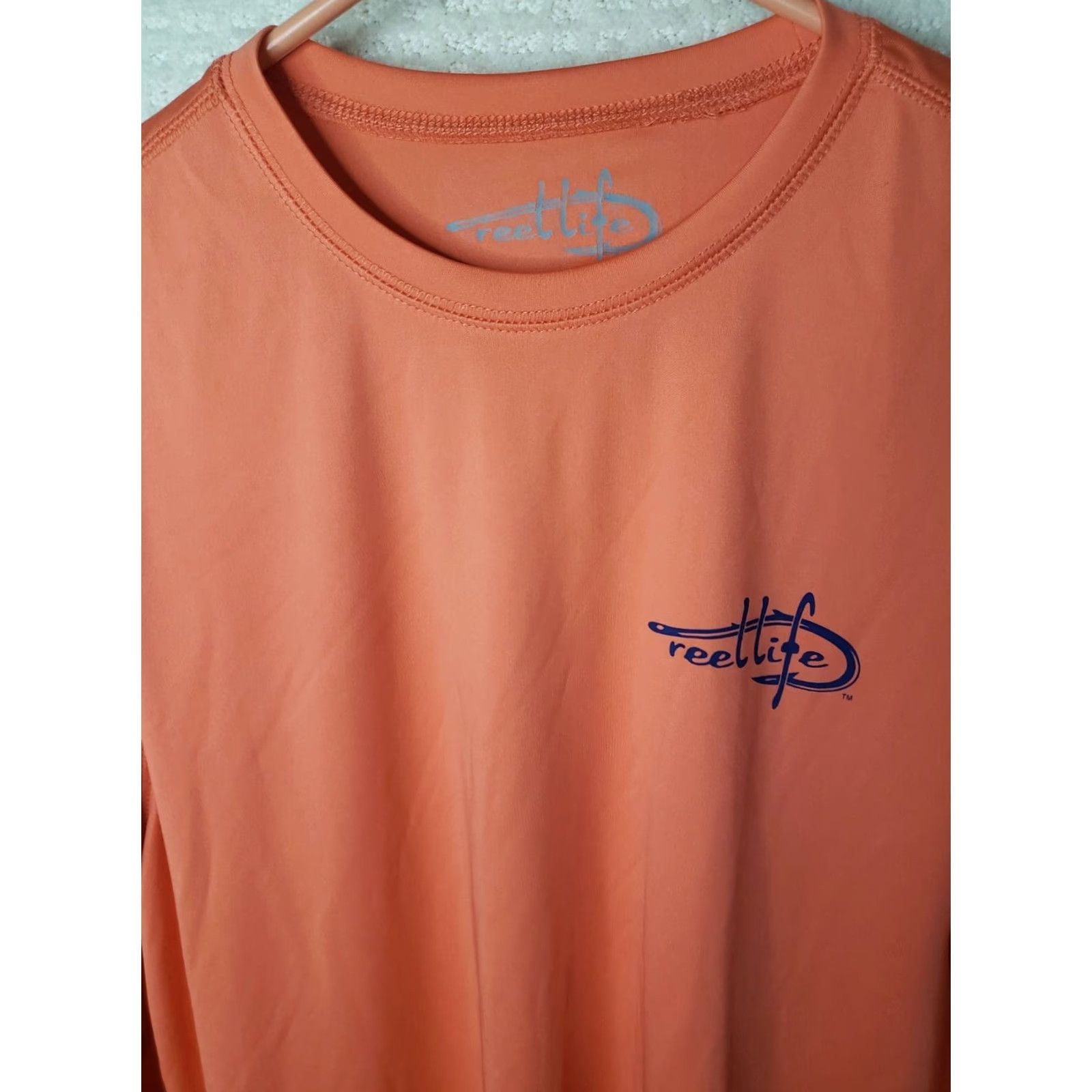 Alife Reel Life Mens Peach Orange Graphic T Shirt Long Sleeve L Fish Logo Back T Shirt Size US L / EU 52-54 / 3 - 4 Thumbnail