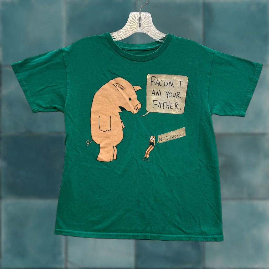 Vintage VINTAGE Y2K T-Shirt Green XS Small Joke Funny Humor Graphic Pig Bacon Skater Mens Womens Boys Girls Urban Pipeline Size S / US 4 / IT 40 - 1 Thumbnail
