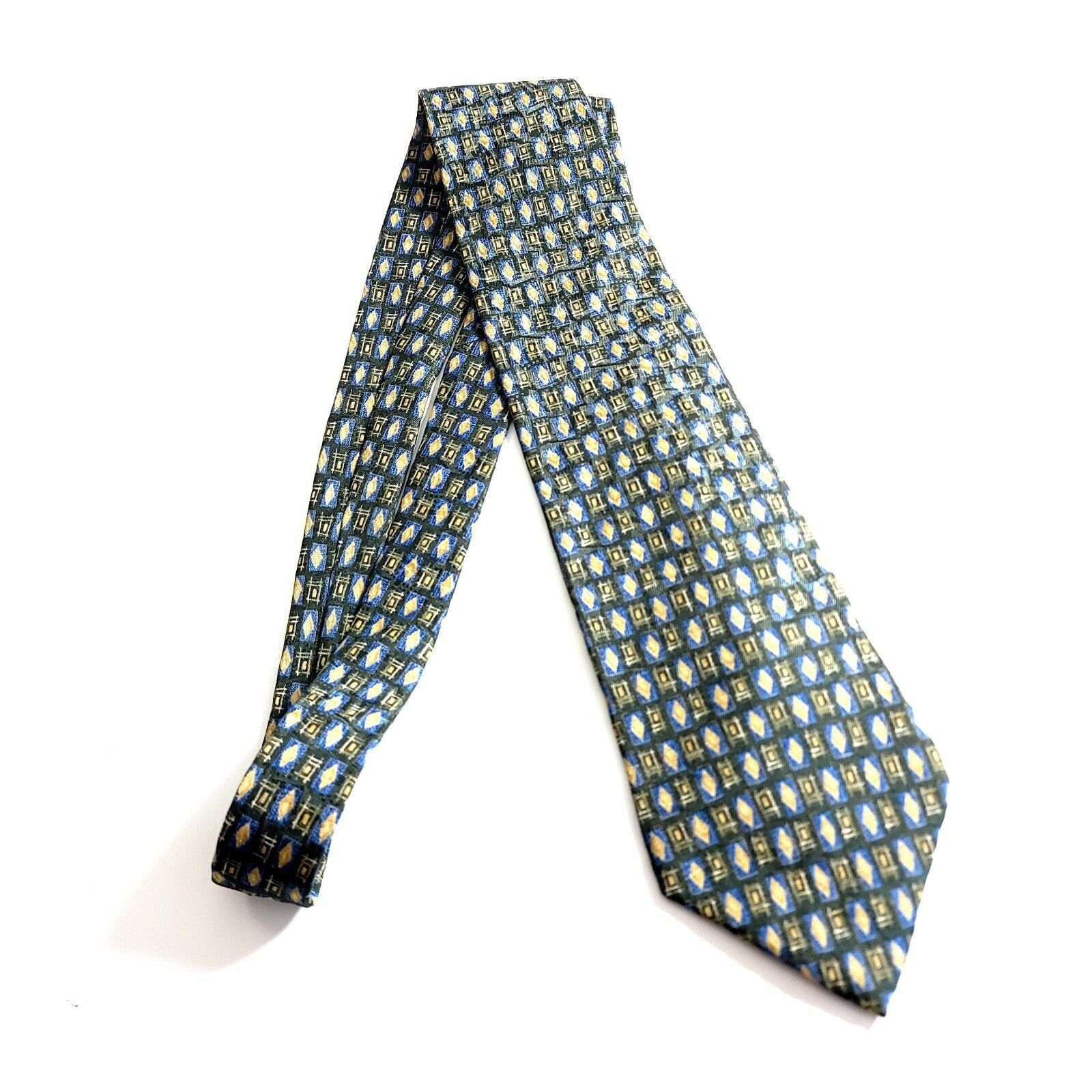 Other Barrington Blue Green Abstract Geometric Print Wide Silk Tie Size ONE SIZE - 6 Thumbnail
