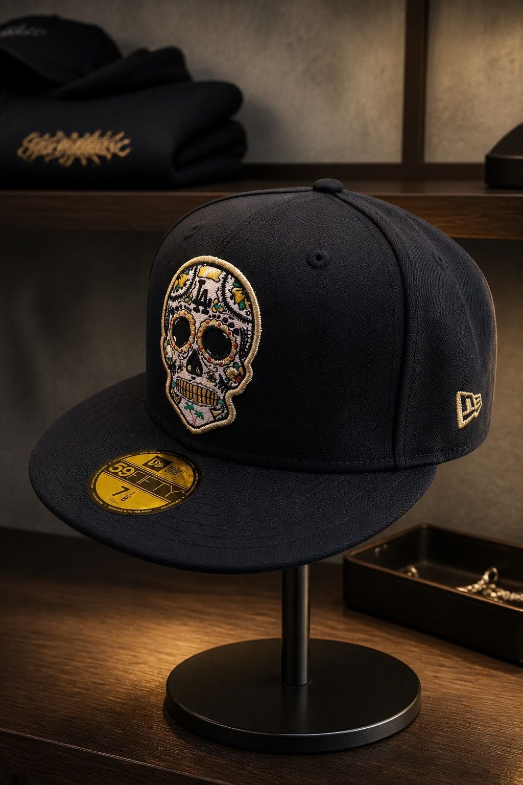 Other Los Angeles Dodgers 7 1/8 59fifty Gold Metallic Skull Size ONE SIZE - 3 Thumbnail