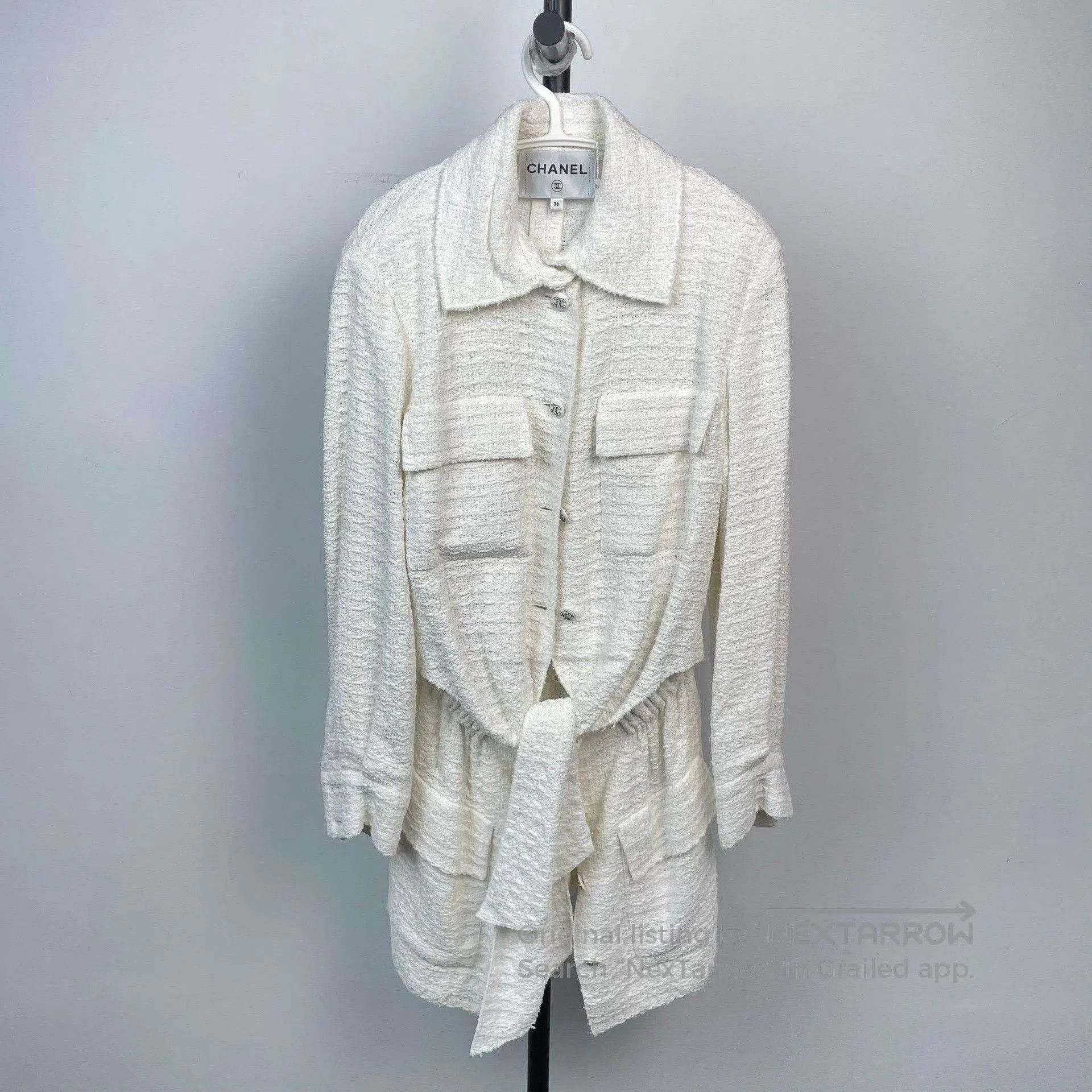 Chanel Chanel 21C Resort White Sash Coat. Size XS / US 0-2 / IT 36-38 - 1 Thumbnail