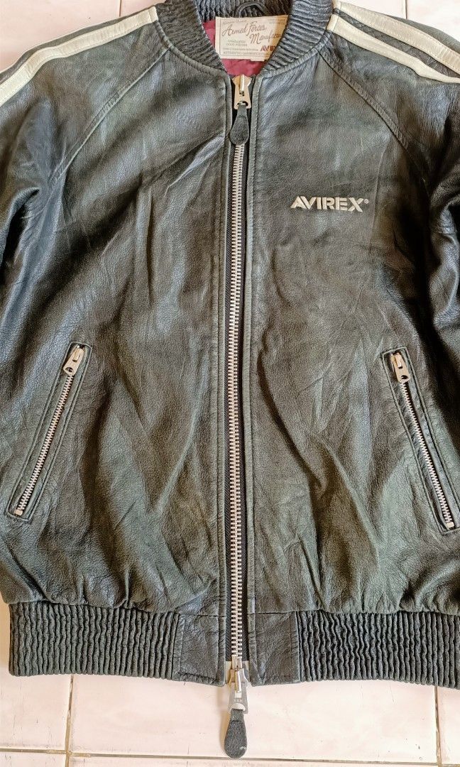Genuine Leather Vintage Avirex Leather Track Jacket — Japan Market Exclusive Size US M / EU 48-50 / 2 - 2 Thumbnail