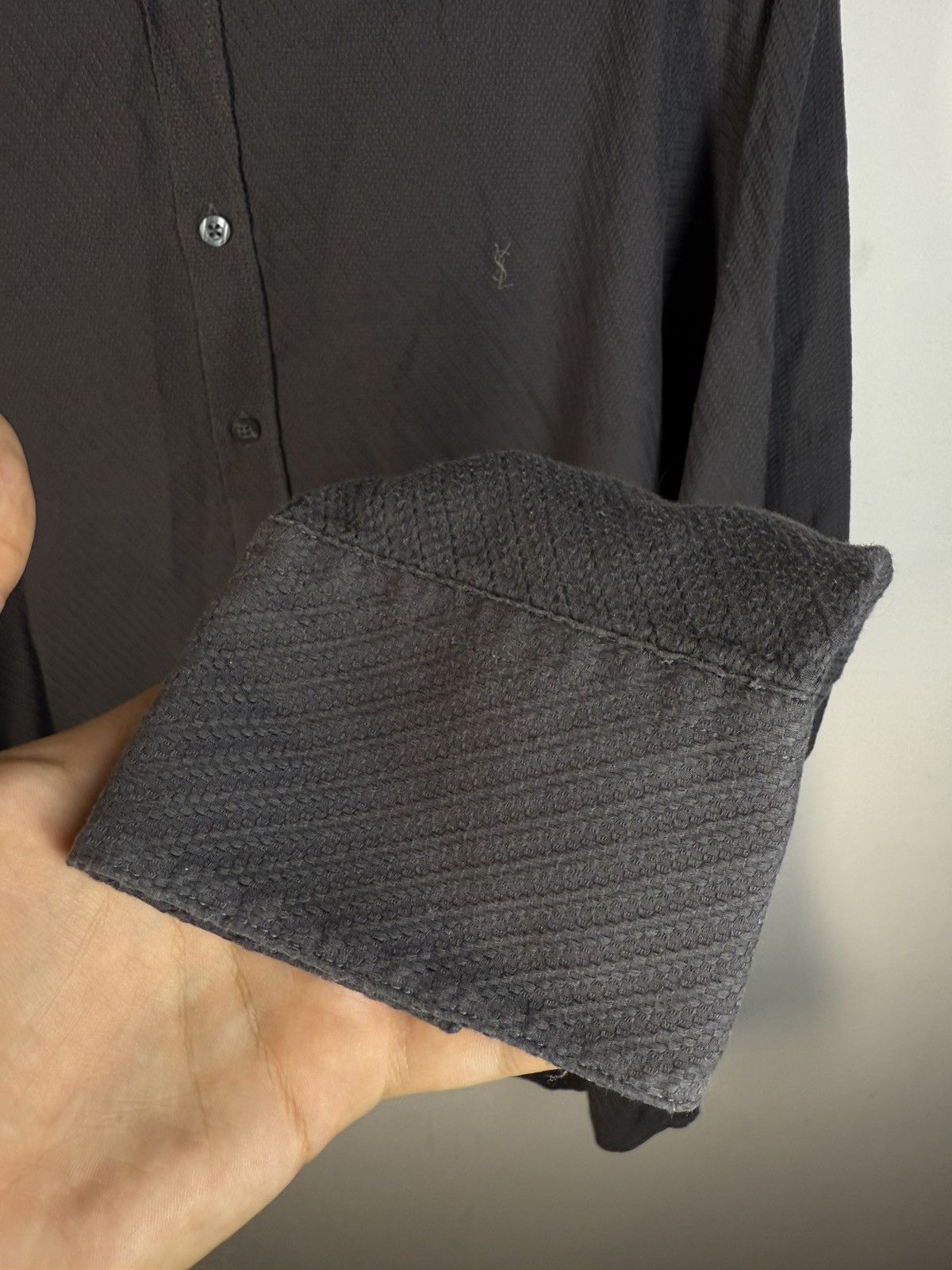 Yves Saint Laurent Carbon YSL Shirt Dark Grey Size US L / EU 52-54 / 3 - 9 Thumbnail