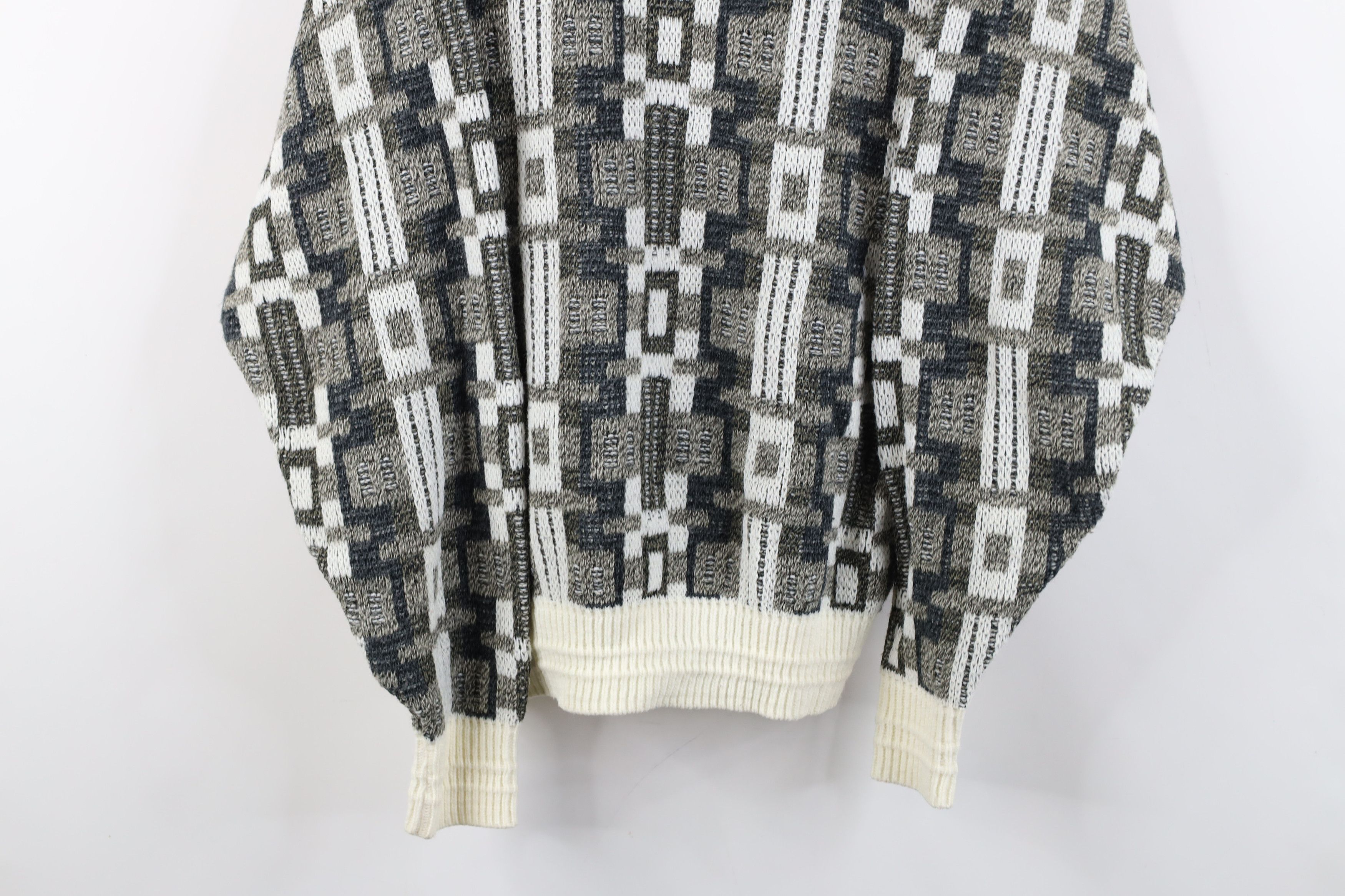 Vintage Vintage 90s Streetwear Geometric Knit Crewneck Sweater USA Size US M / EU 48-50 / 2 - 3 Thumbnail