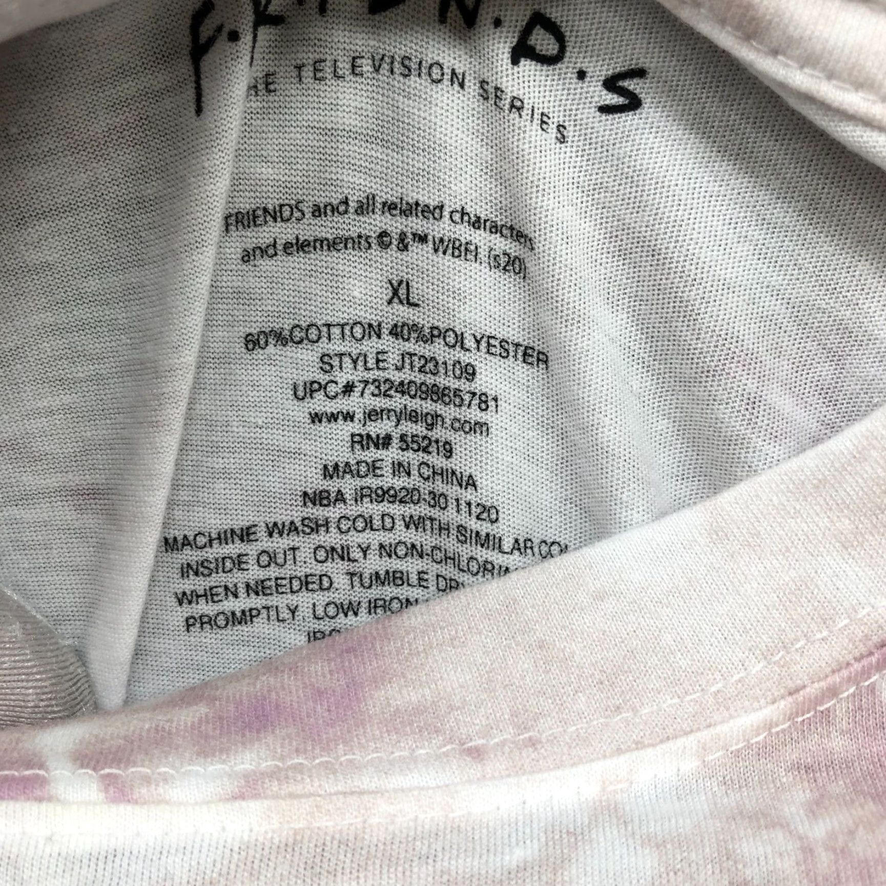 Pinko Friends Long Sleeve T Shirt Mens XL Tie Dye Crewneck Pink White Mauve Colorful 90s Logo Shirt Size US XL / EU 56 / 4 - 5 Thumbnail
