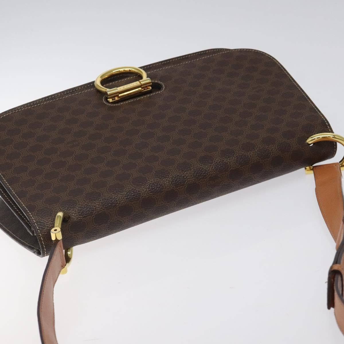 Celine CELINE Macadam Canvas Shoulder Bag Pvc Leather Brown Gold Size ONE SIZE - 6 Thumbnail