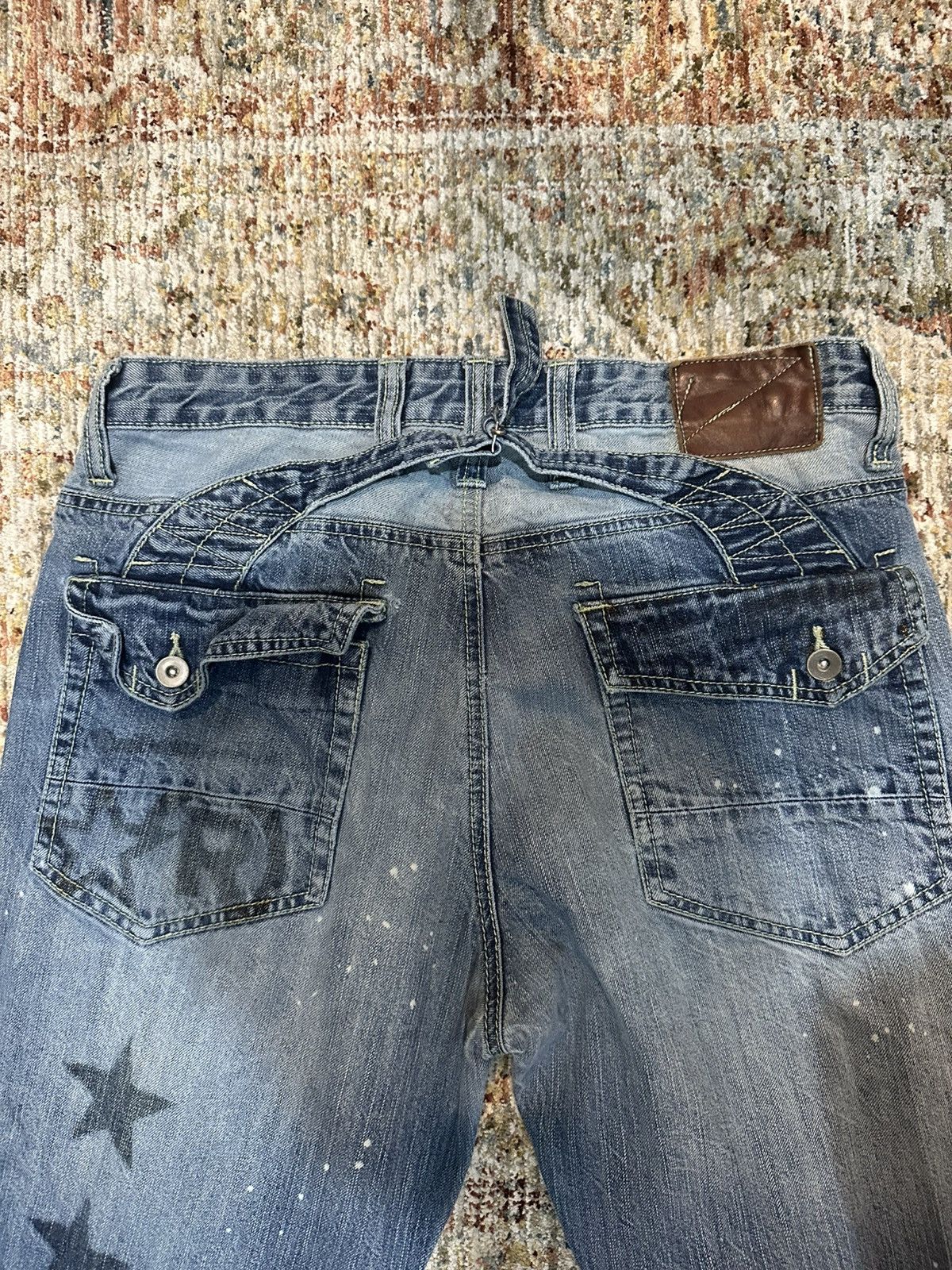 Designer RealBVoice Distressed & Wild Denim Jeans with Buckleback Size US 32 / EU 48 - 6 Thumbnail