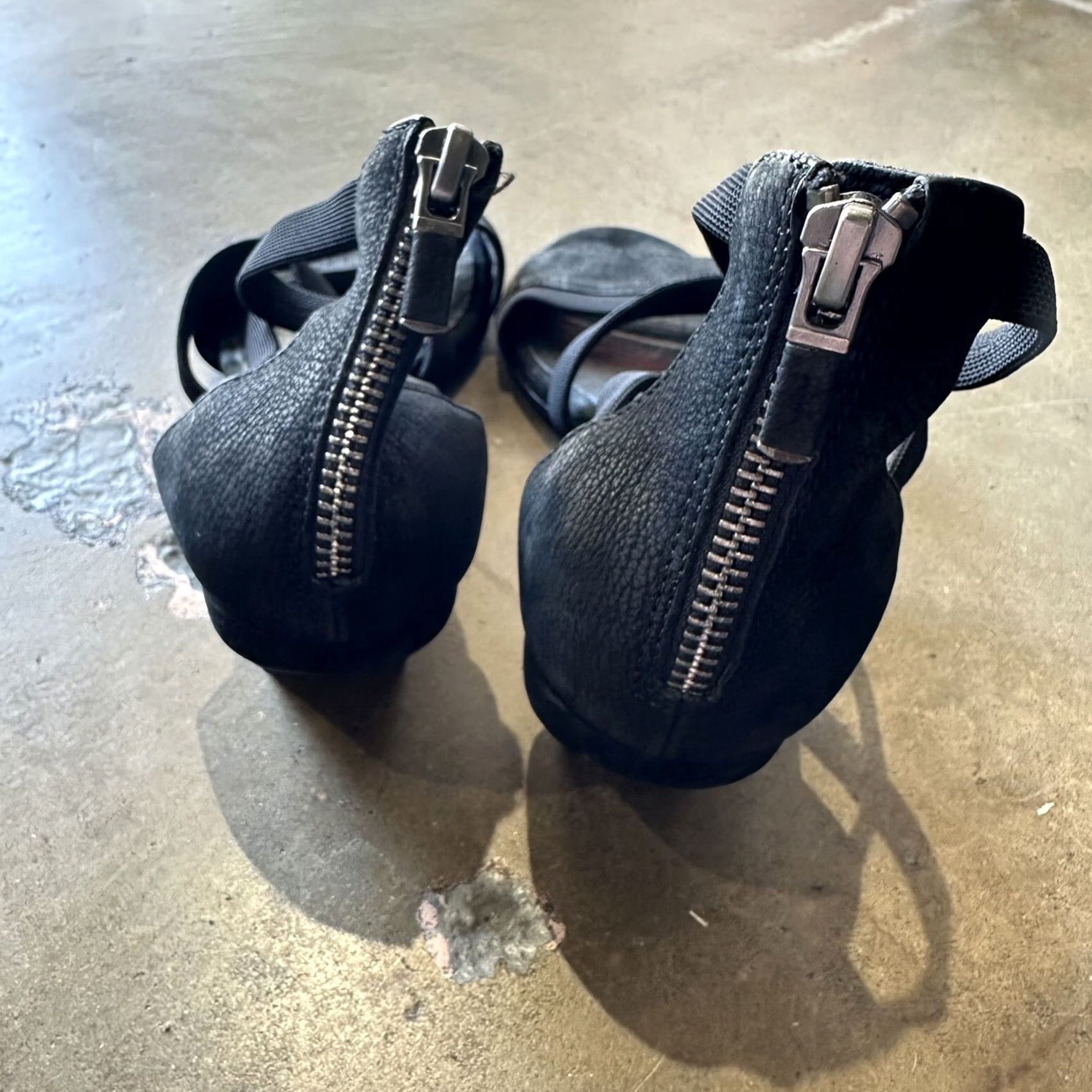 Eileen Fisher VINTAGE Eileen Fisher Leather Open Toe Wedge Heel Ankle Strap Size 5 Black Womens Shoes Size US 5 / IT 35 - 4 Thumbnail