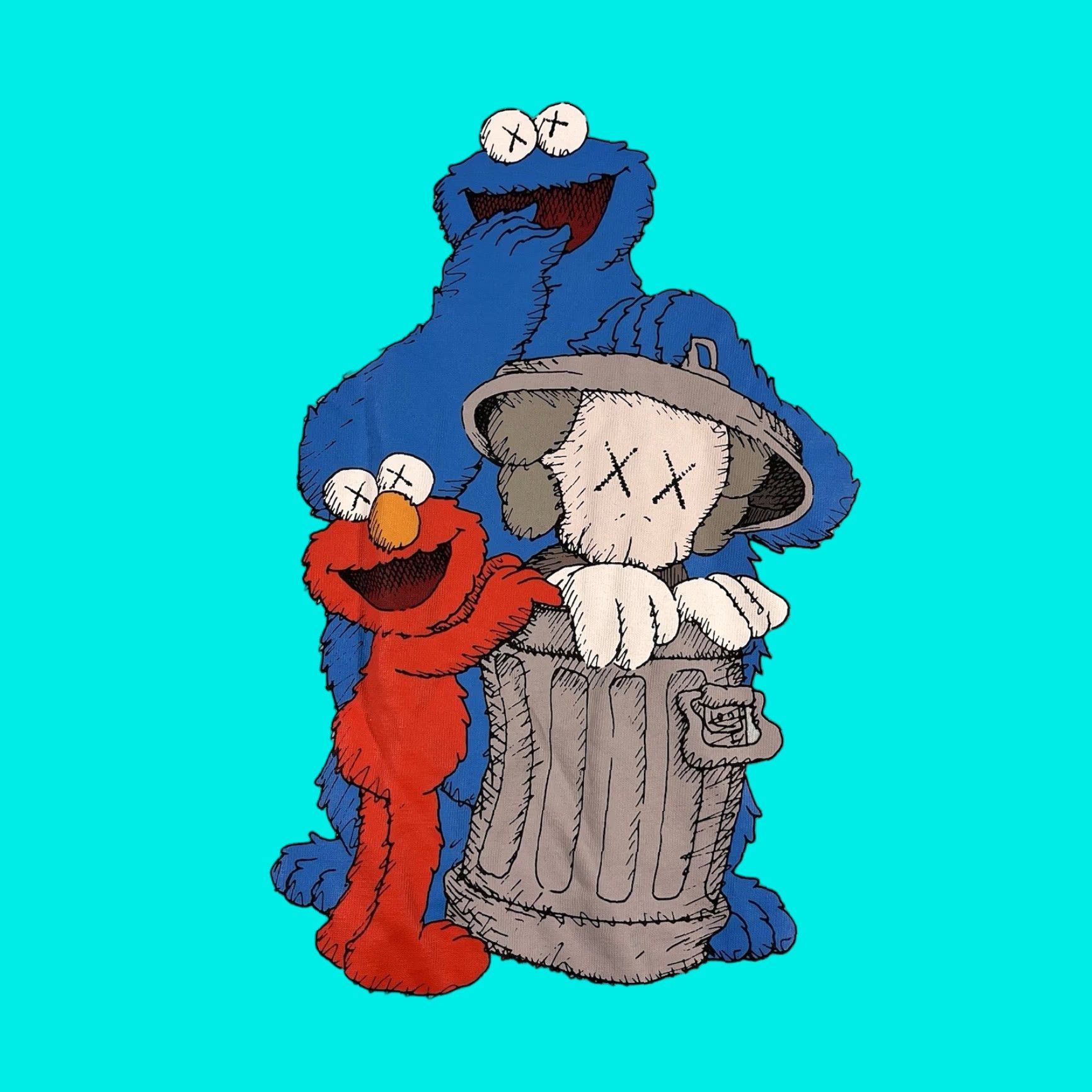 Kaws Kaws x Uniqlo Sesame Street Companion T-Shirt Blue Elmo Cookie Monster XS Unisex Adults Short Sleeve Crew Neck Cotton Tee 2020s Size US XS / EU 42 / 0 - 1 Thumbnail