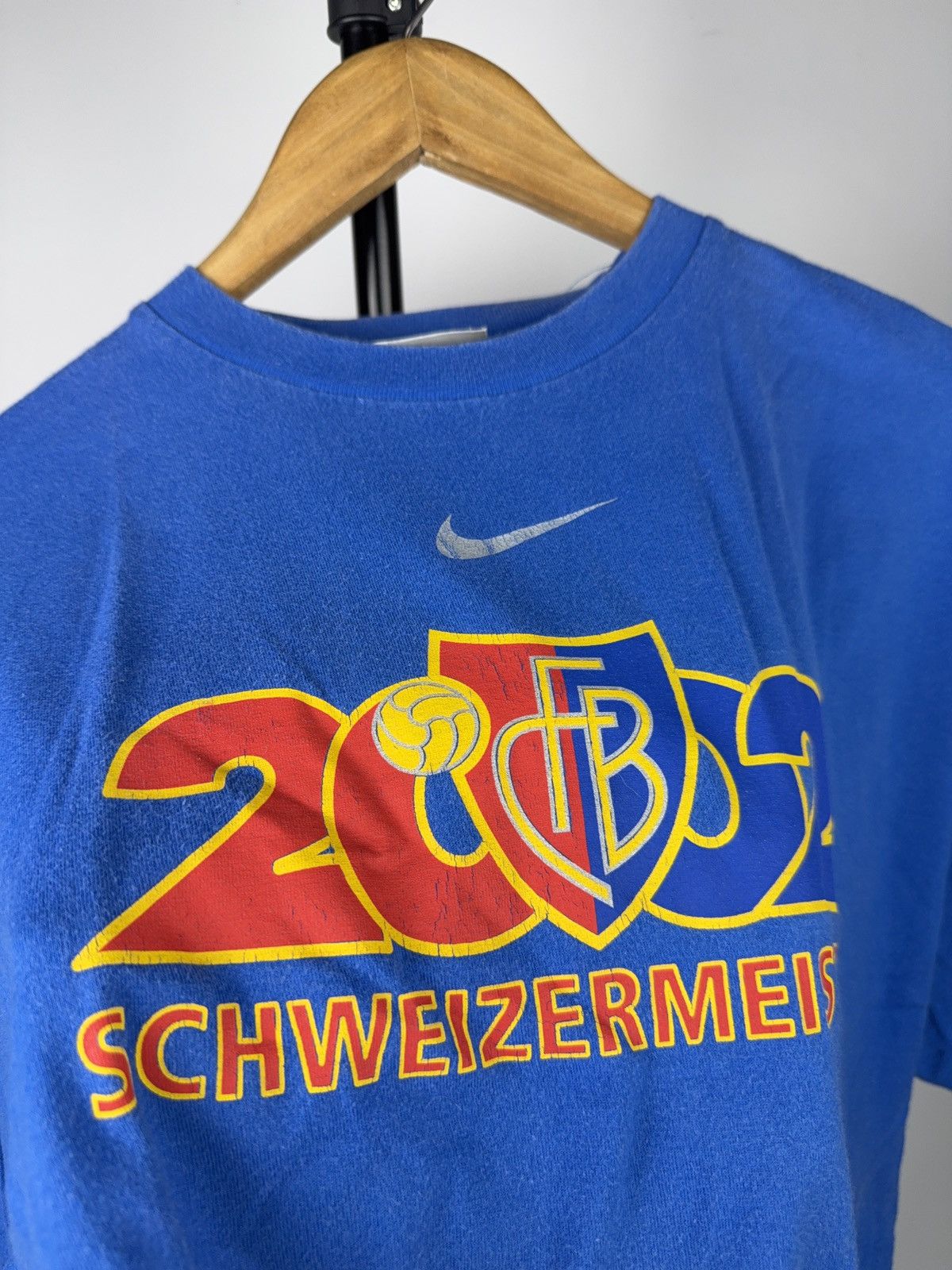 Nike Nike FC Basel 2002 Schweizermeister Soccer Faded T Shirt XL Size US XL / EU 56 / 4 - 4 Thumbnail