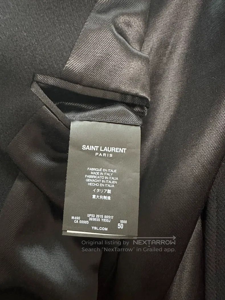 Saint Laurent Paris Saint Laurent Paris Wool Leather Collar Coat Size US M / EU 48-50 / 2 - 5 Thumbnail