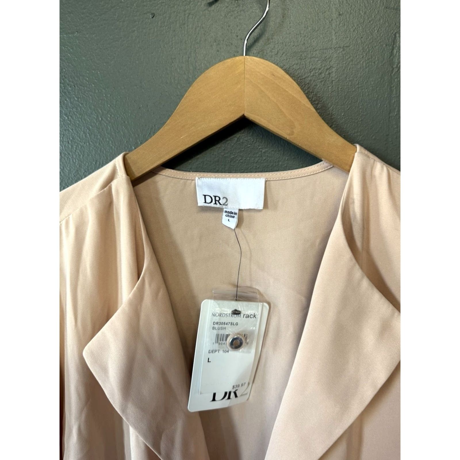 Vintage DR2 Womens Peach Open Front Long Sleeve Jacket Size L NWT Halloween Kimono Style Size L / US 10 / IT 46 - 3 Thumbnail
