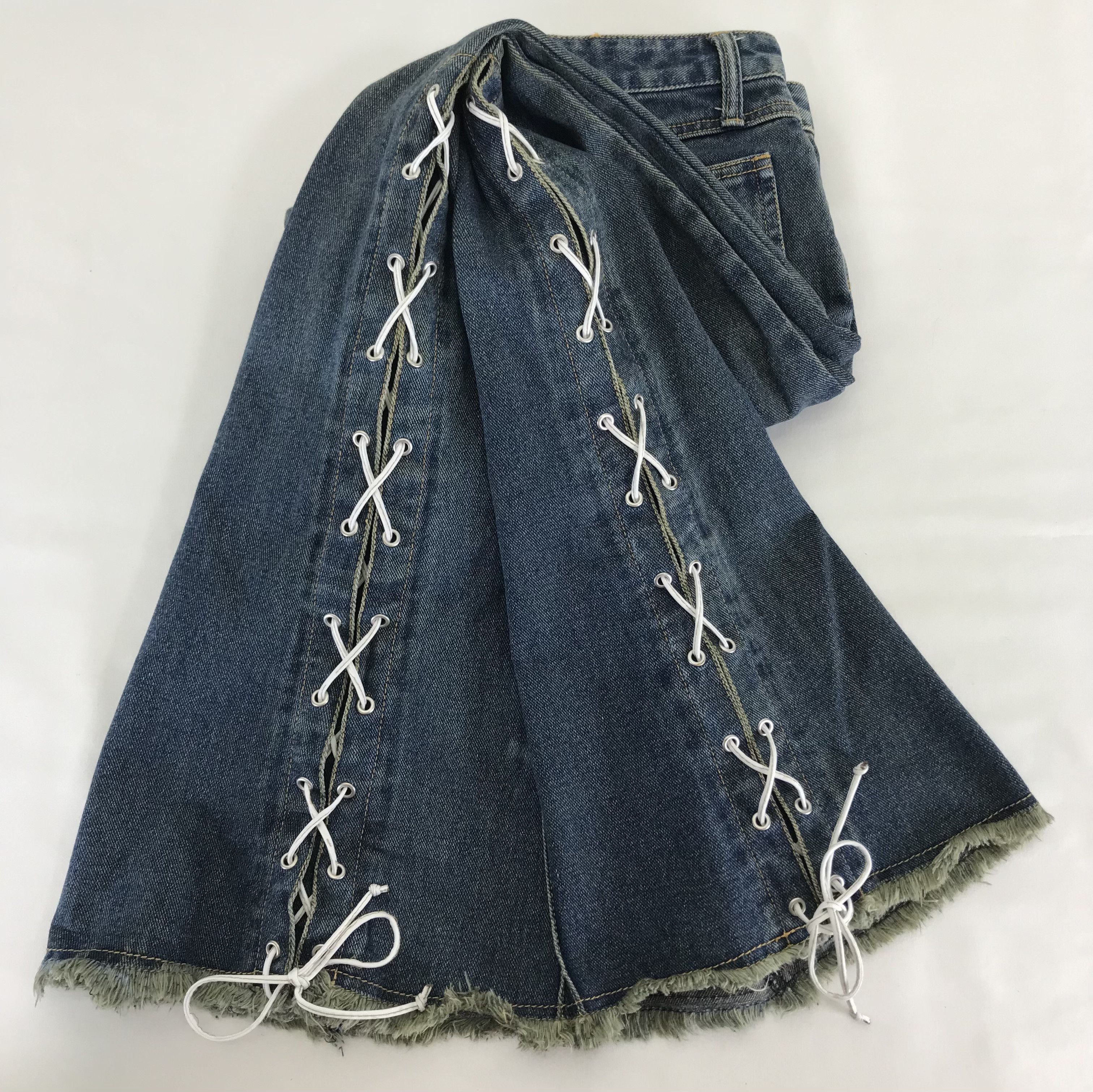 Japanese Brand Vintage Goa Lace-Up Flare Jeans Size US 29 - 11 Thumbnail