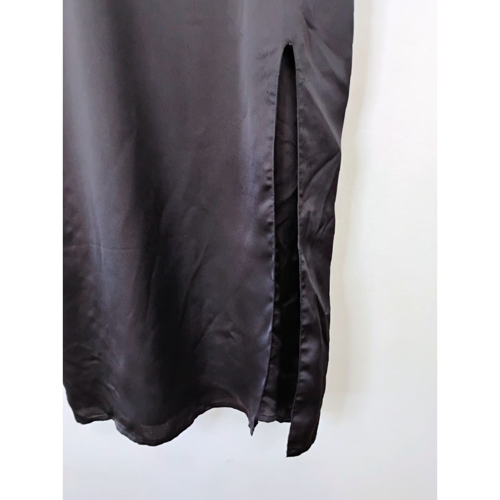 Abercrombie & Fitch Abercrombie & Fitch Spaghetti Strap Dress Sleeveless Knee Length Black Grunge Slip Dress Women's Juniors S Small Party/Cocktail Casual Side Slit Size S / US 4 / IT 40 - 6 Thumbnail