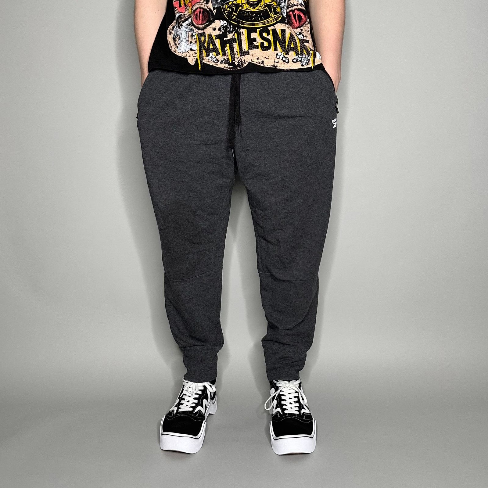 Reebok Vintage Y2K Reebok Joggers Mens XL Dark Grey Sweatpants Size US 36 / EU 52 - 2 Thumbnail