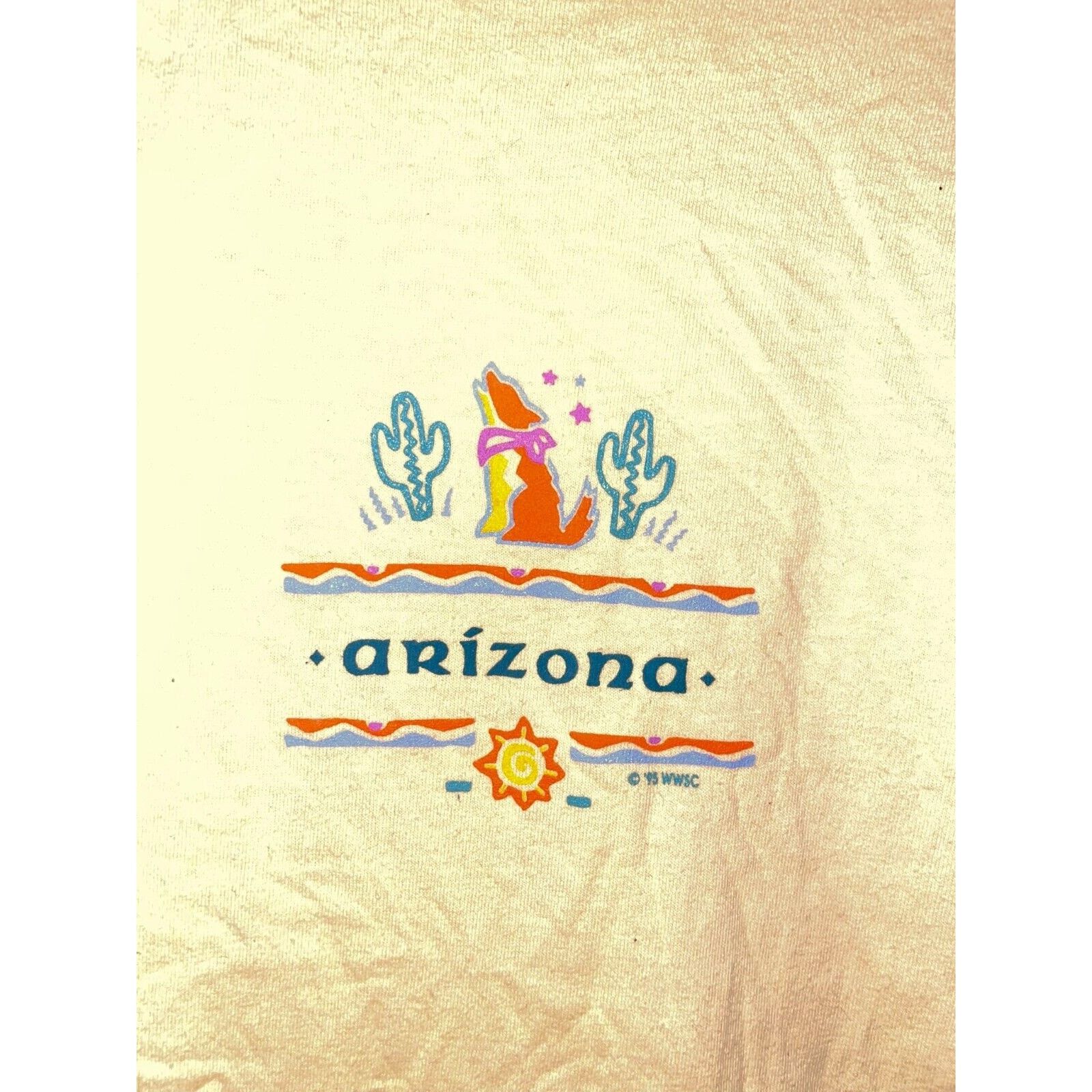Vintage Vintage Arizona Yellow Shirt Coyote Desert Yellow Tee 90s L Size US L / EU 52-54 / 3 - 2 Thumbnail
