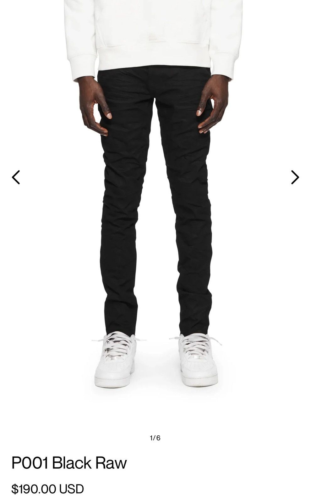 Purple Brand Purple P001 Black Raw Jeans Size US 30 / EU 46 - 1 Thumbnail