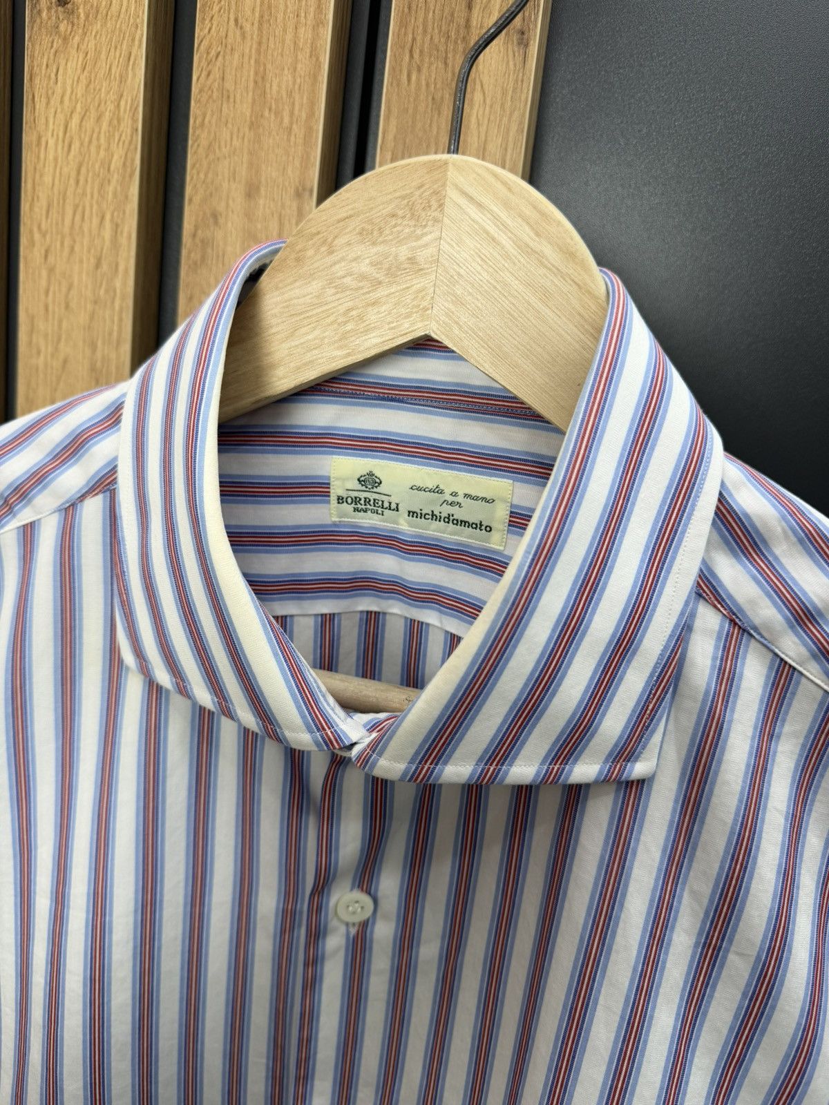 Luigi Borrelli Luigi Borrelli Napoli Striped Cotton Shirt Men’s Size US L / EU 52-54 / 3 - 6 Thumbnail