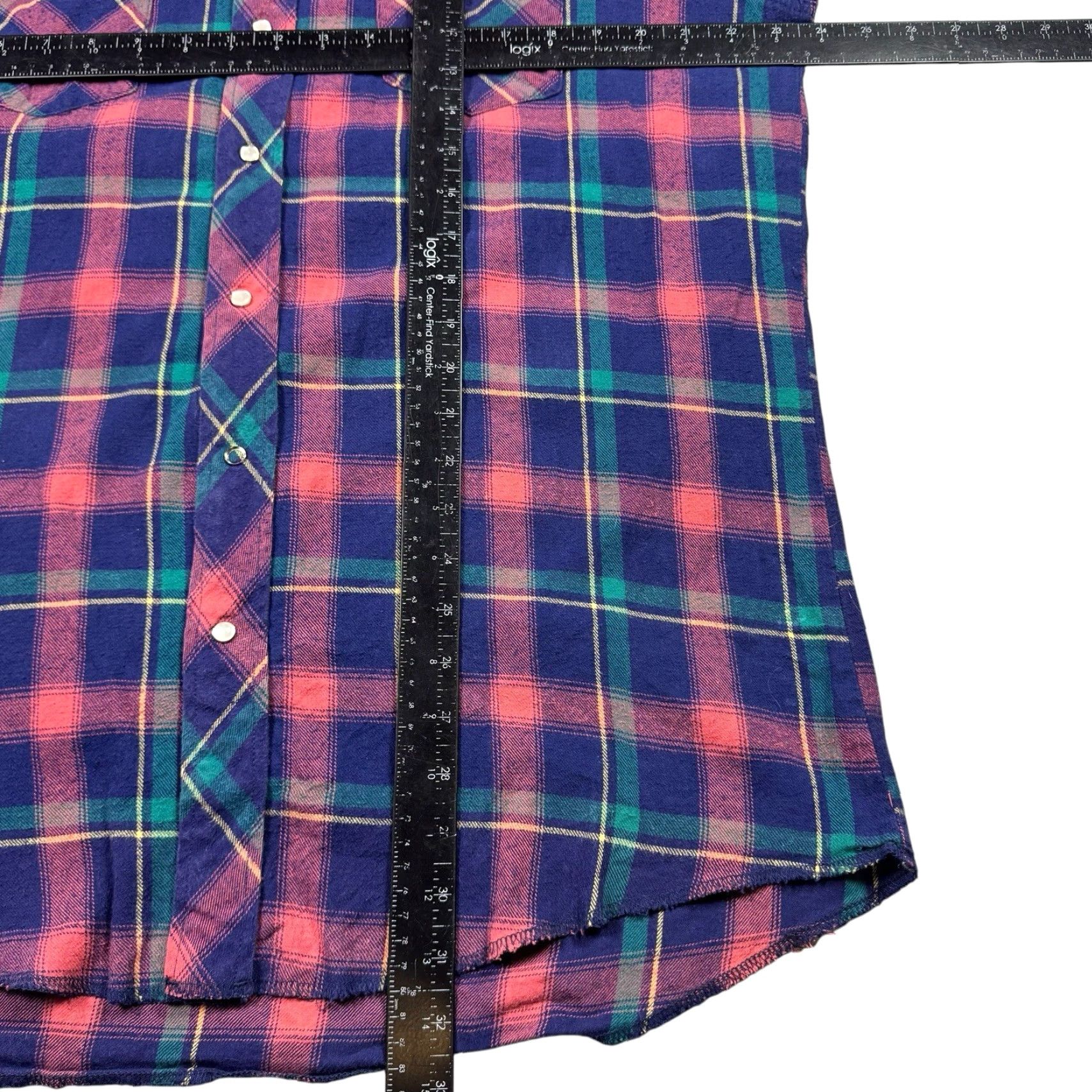 Wrangler VINTAGE Wrangler Pearl Snap Flannel Shirt Womens XL Western Plaid Cowgirl Size XL / US 12-14 / IT 48-50 - 5 Thumbnail