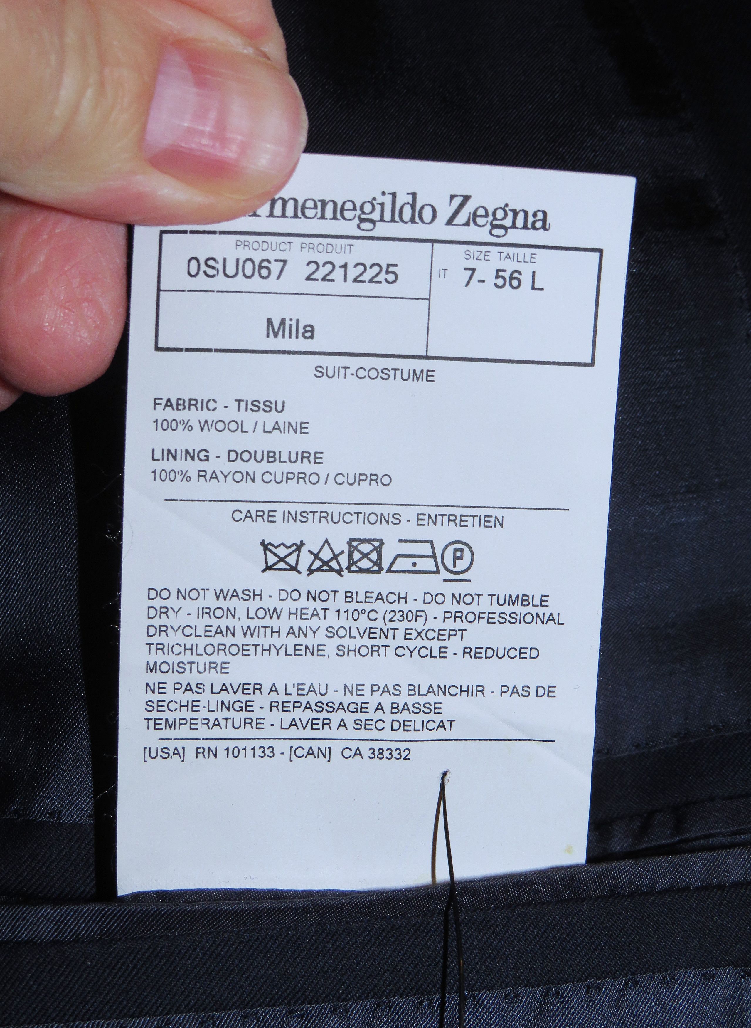 Ermenegildo Zegna Su Misura Exclusive 15milmil15 Navy Three Piece Suit 46L Size 46L - 16 Thumbnail
