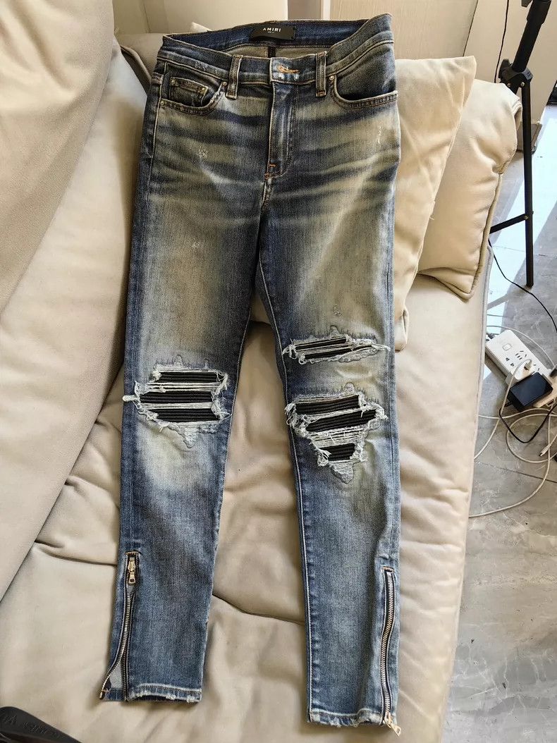 Amiri Amiri MX1 Distressed Patch Jeans - dmc Size US 27 - 1 Thumbnail
