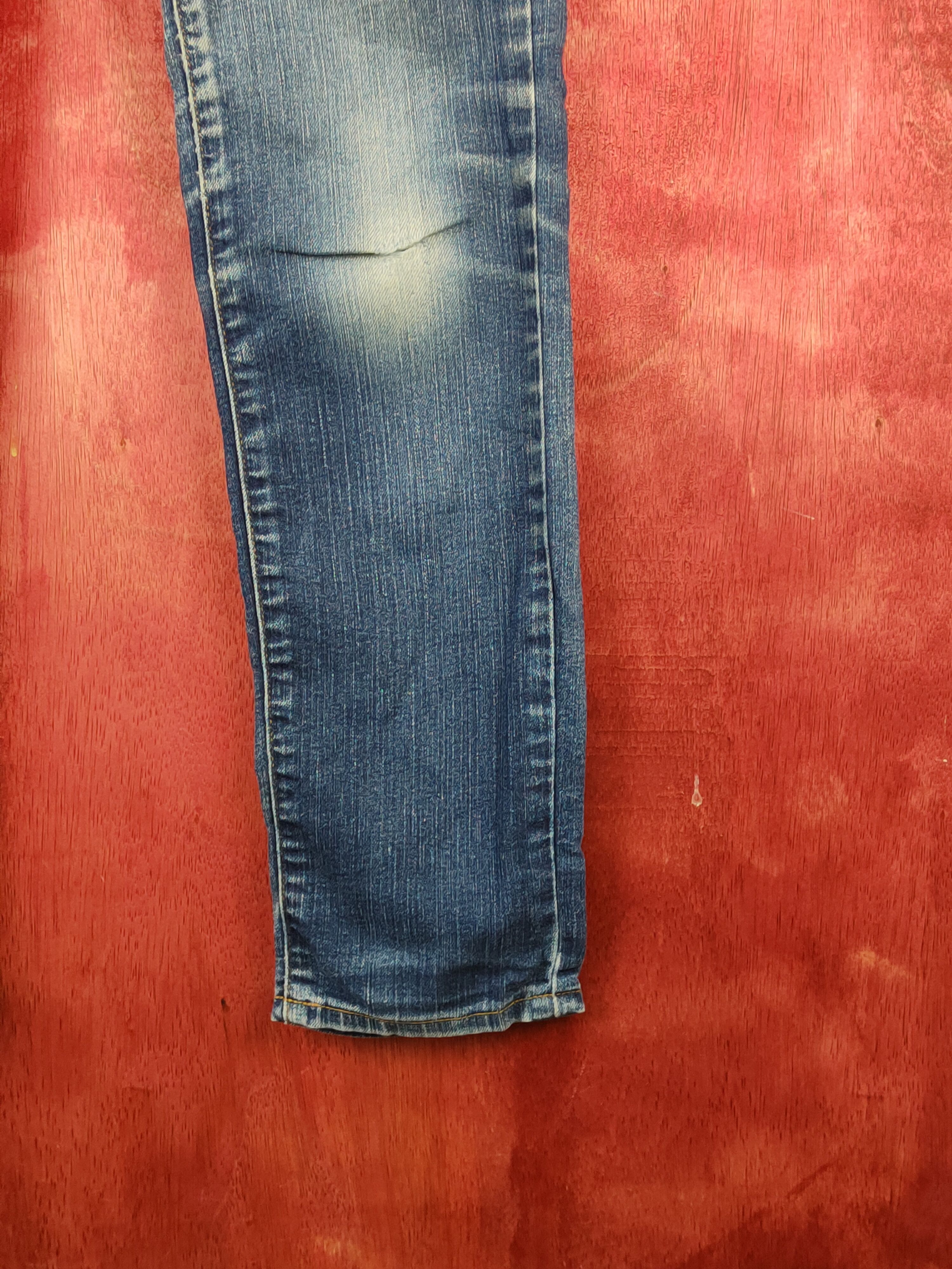 GU × Japanese Brand GU Blue Distressed Ripped Jeans #S1773 Size 26" / US 2 / IT 38 - 6 Thumbnail