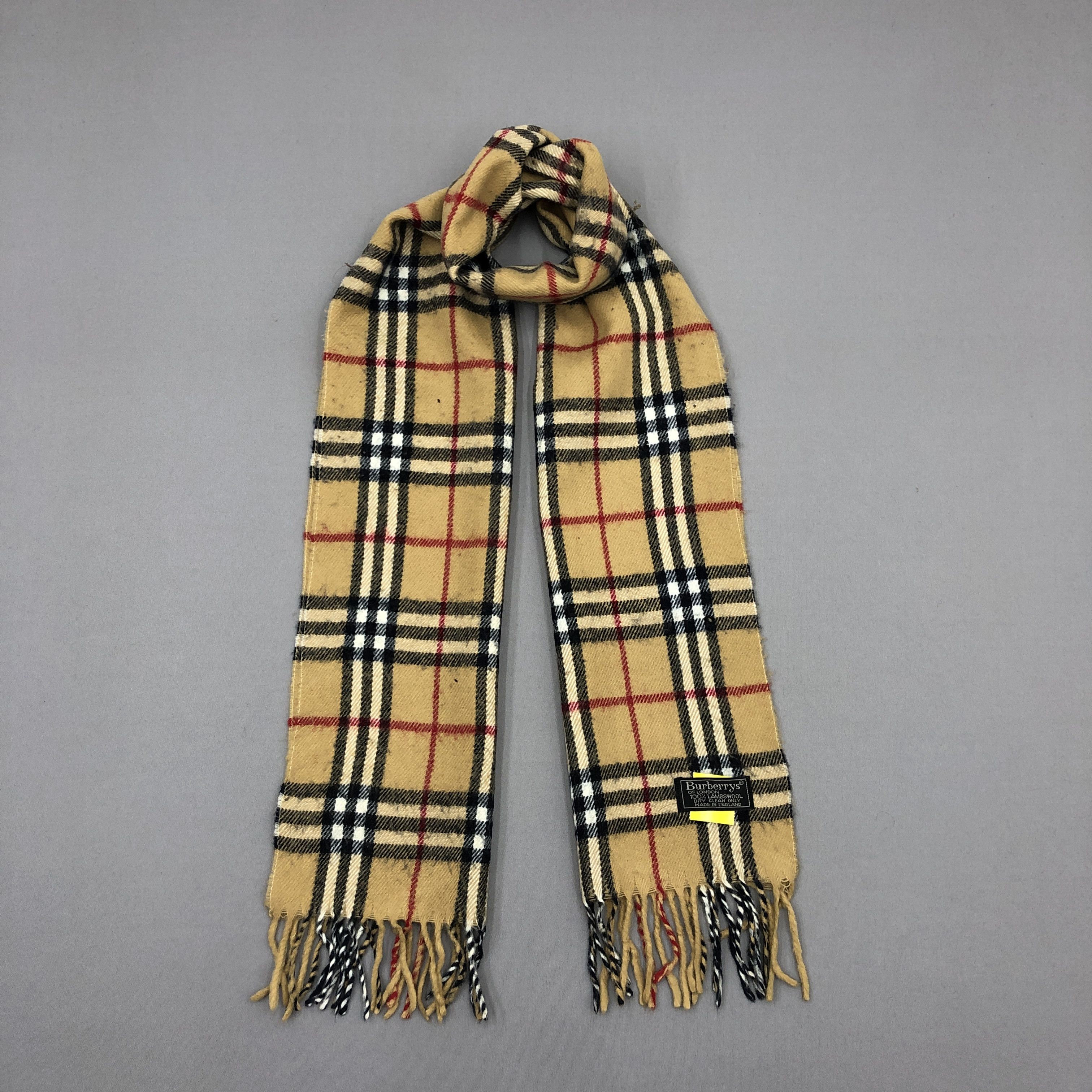 Vintage Burberry Scarf Muffler Wool Cashmere Scarves