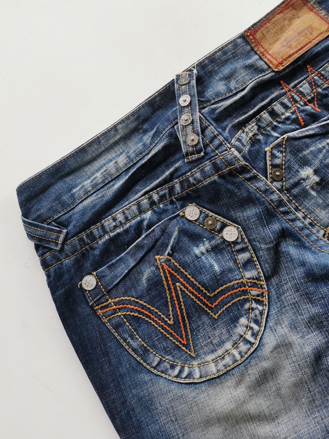Kapital Wide Flare Lolita Distressed Denim Jeans Size 29" - 9 Thumbnail