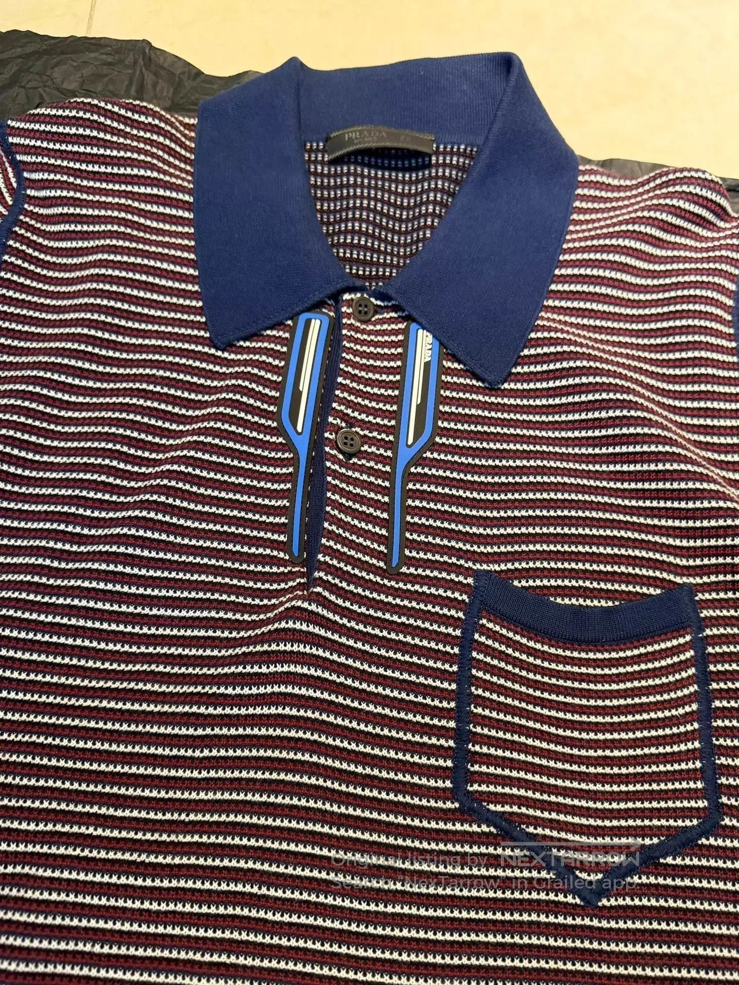 Prada Striped Short Sleeve Polo Shirt. Size US S / EU 44-46 / 1 - 3 Thumbnail