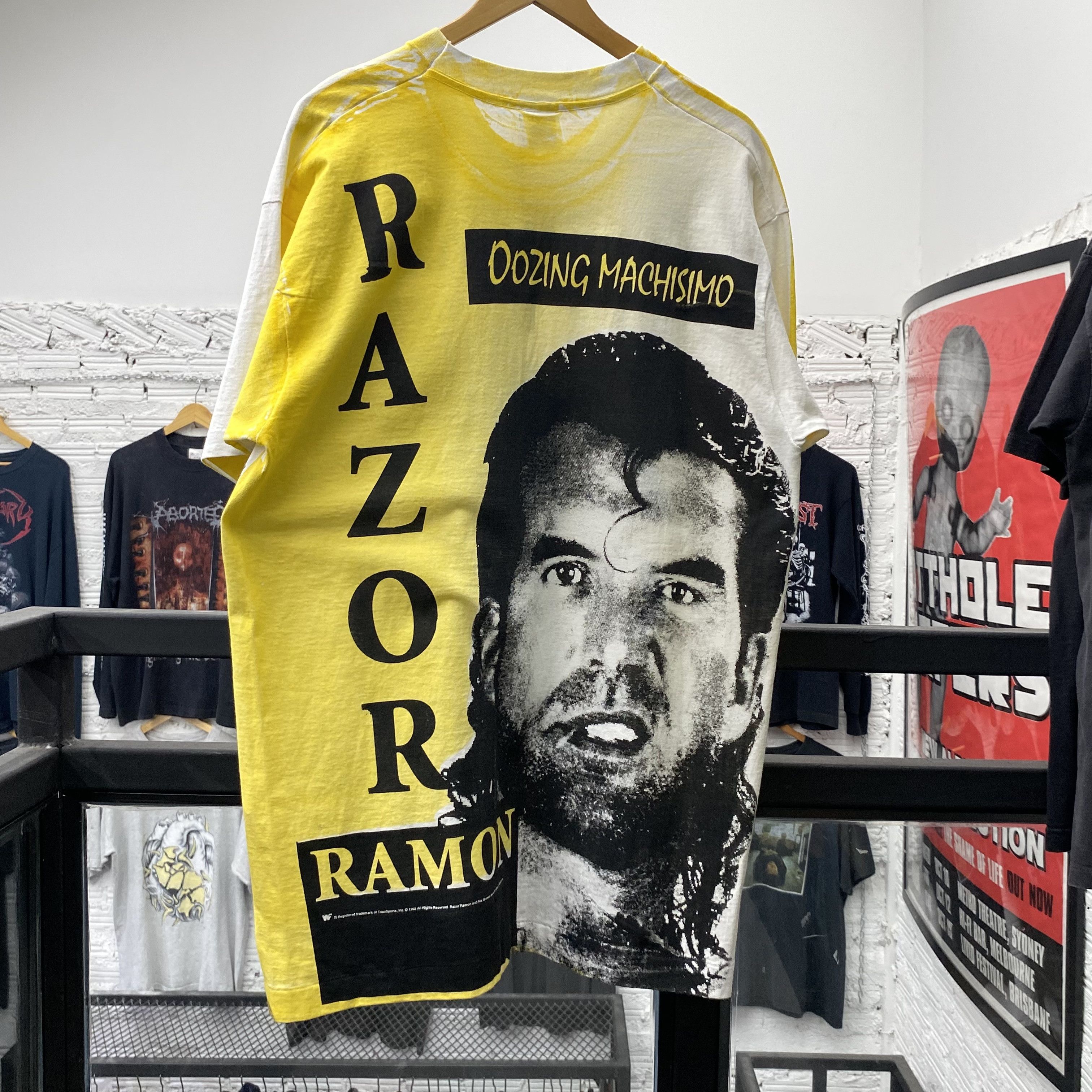 WWF RAZOR RAMON Rare WWF Vintage 1993 All Overprint Shirt Size US XL / EU 56 / 4 - 5 Thumbnail