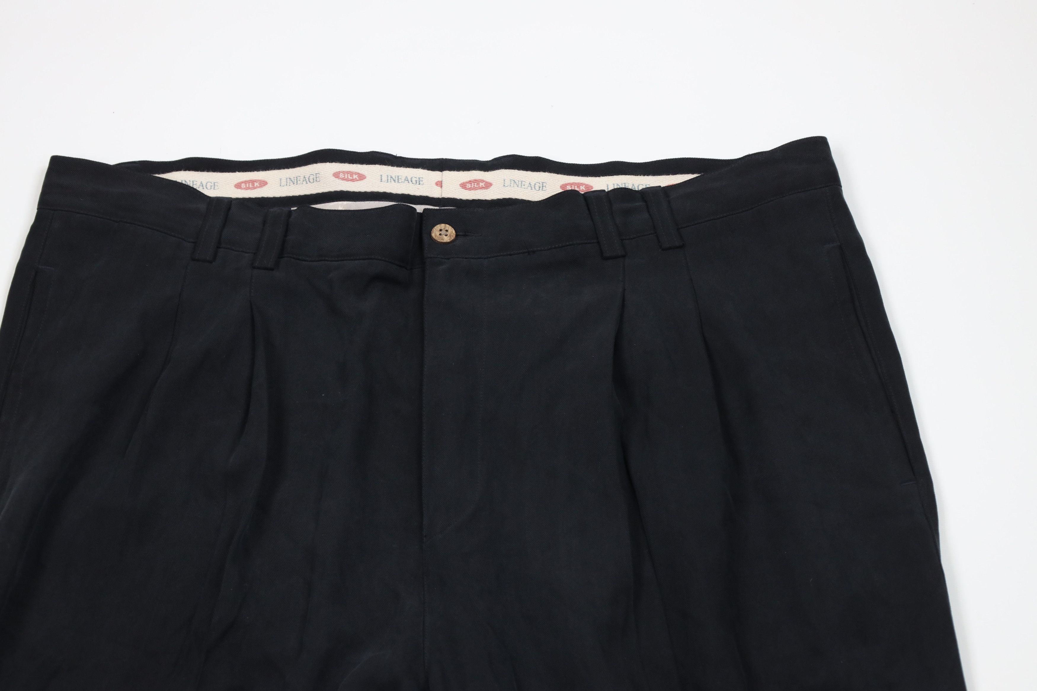 Vintage Vintage 90s Streetwear Silk Herringbone Wide Leg Chino Pants Size US 40 / EU 56 - 2 Thumbnail