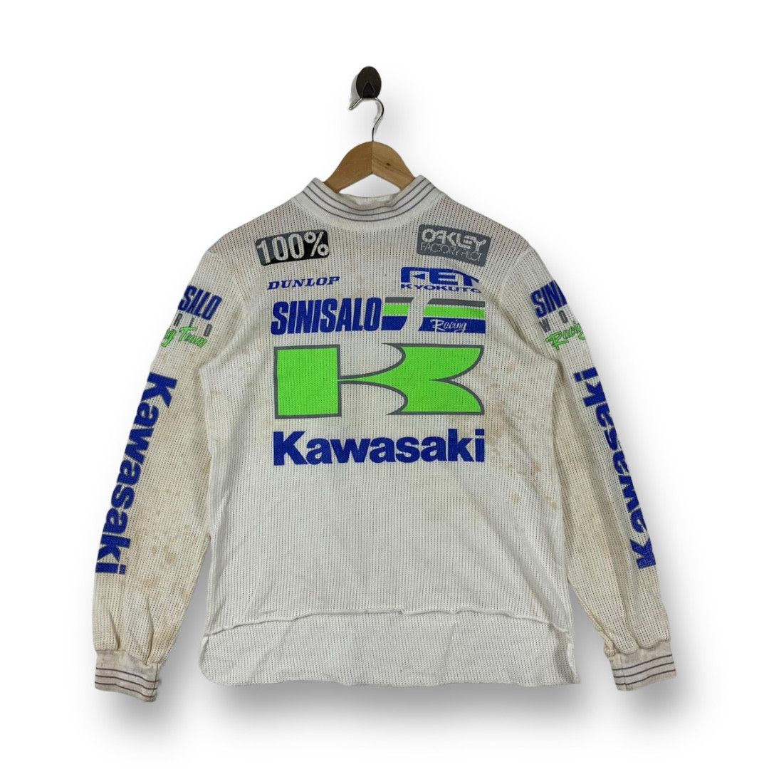 Vintage Vintage 90s Kawasaki Sinisalo Motocross Jersey Oakley BMX Size US L / EU 52-54 / 3 - 1 Thumbnail