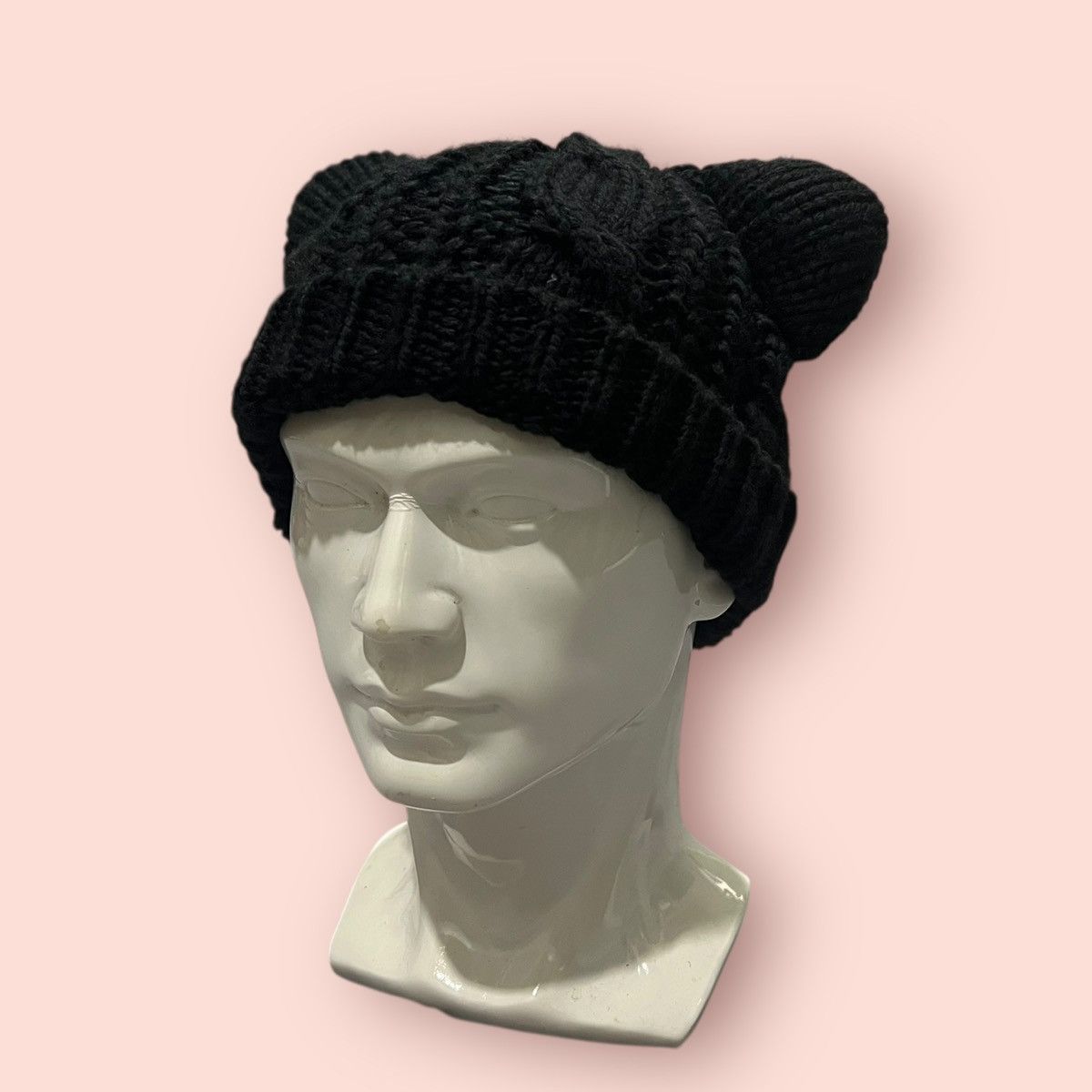 Japanese Brand VINTAGE CAT EARS KNITTED BEANIE Size ONE SIZE - 4 Thumbnail