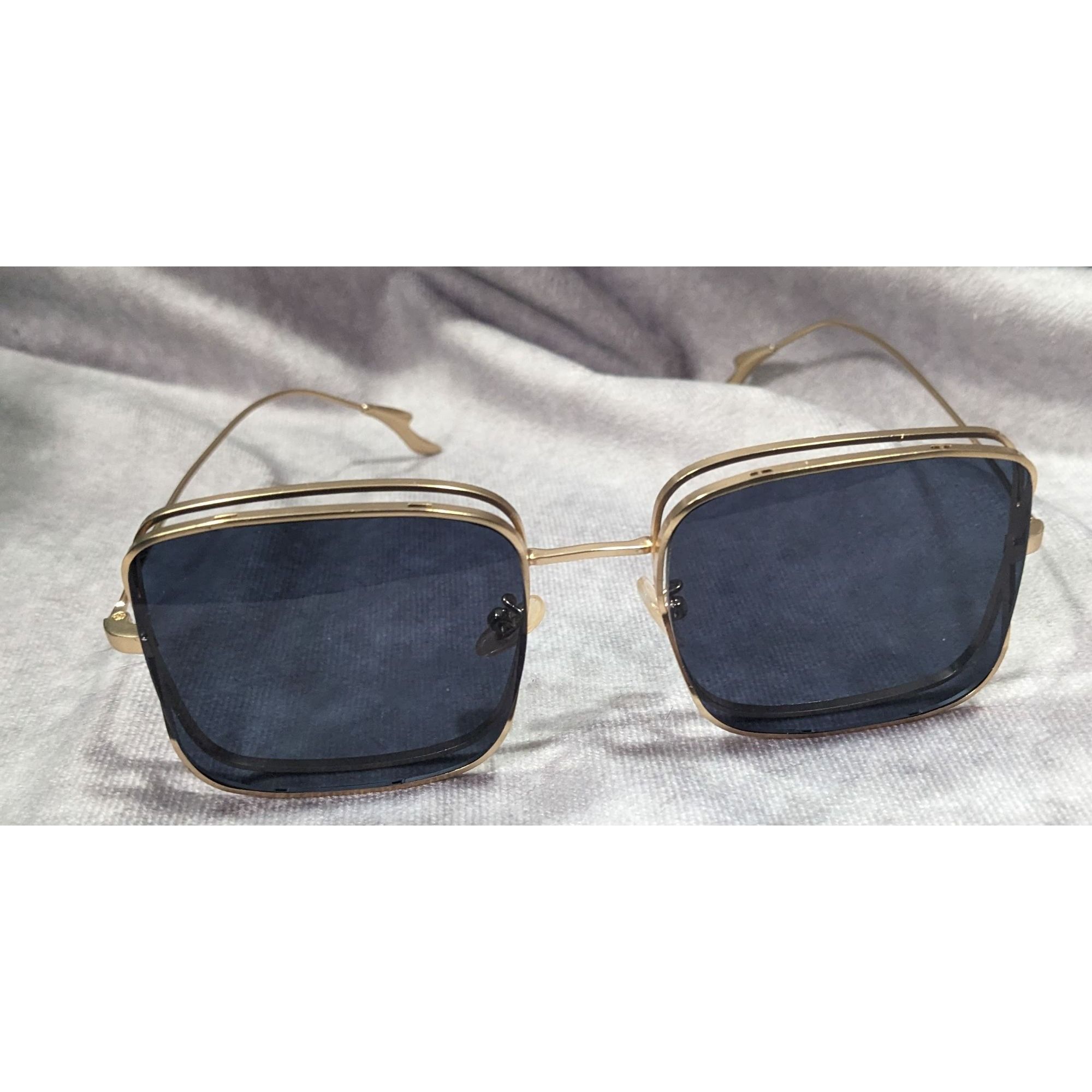 Other Unique Retro Double Lens Frame Gold Tone Square Sunglasses Size ONE SIZE - 1 Thumbnail