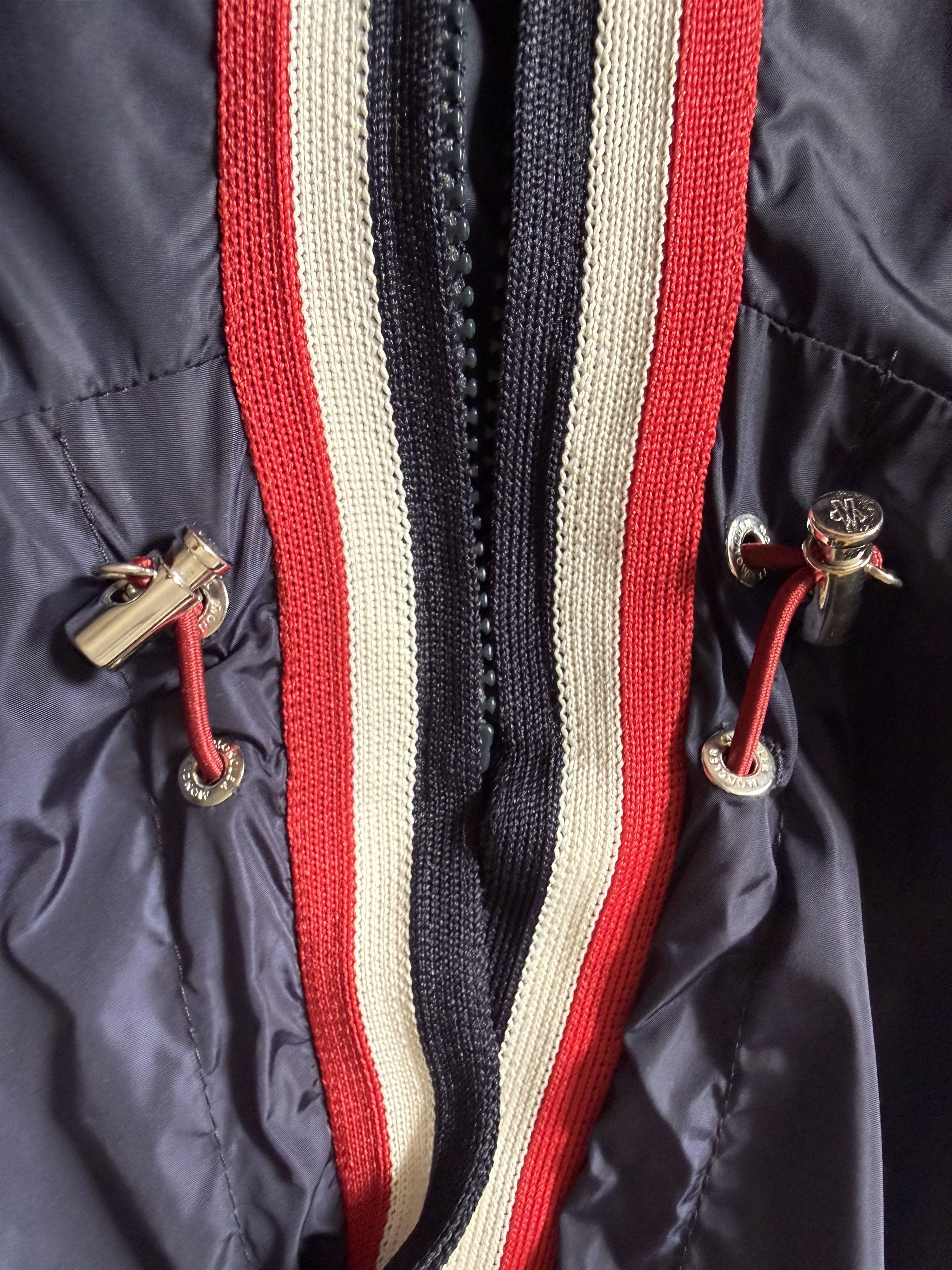 Moncler Moncler Anton Webbing-Trimmed Nylon Hooded Jacket, Navy Size US M / EU 48-50 / 2 - 6 Thumbnail