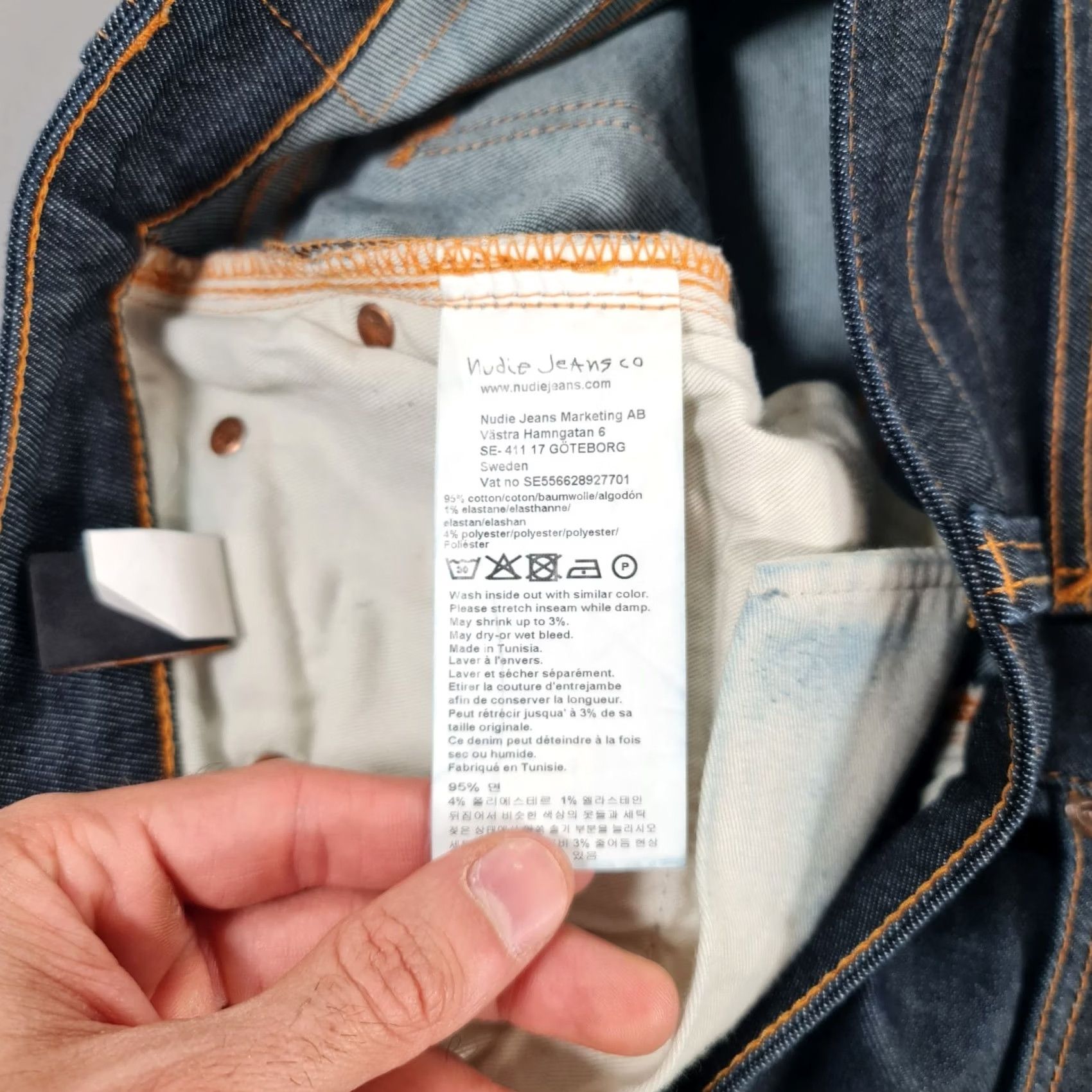 Denime Nudie Jeans Blue Slim Stretch Denim Zip Fly W32 L32 Skinny Men Regular Size 32 5-Pocket Design Clothing Mens Size US 32 / EU 48 - 6 Thumbnail