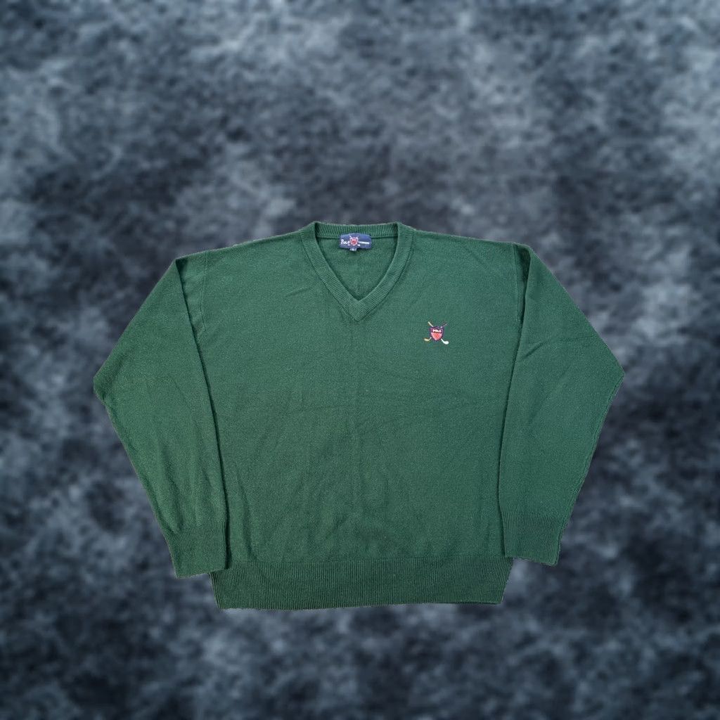 Polo Ralph Lauren Polo Ralph Lauren Polo Pullover V-Neck Sweater Cashmere Fine Knit Mens L Green Long Sleeve Size US L / EU 52-54 / 3 - 1 Thumbnail