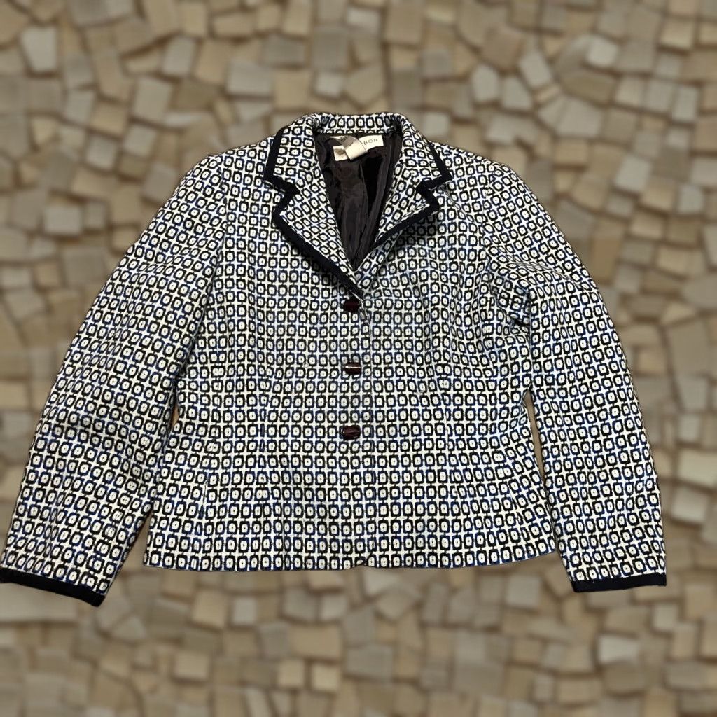 Vintage Sag Harbor Jacket, Women's Size 14, Blazer, White Blue, Buttons Up Size XL / US 12-14 / IT 48-50 - 1 Thumbnail