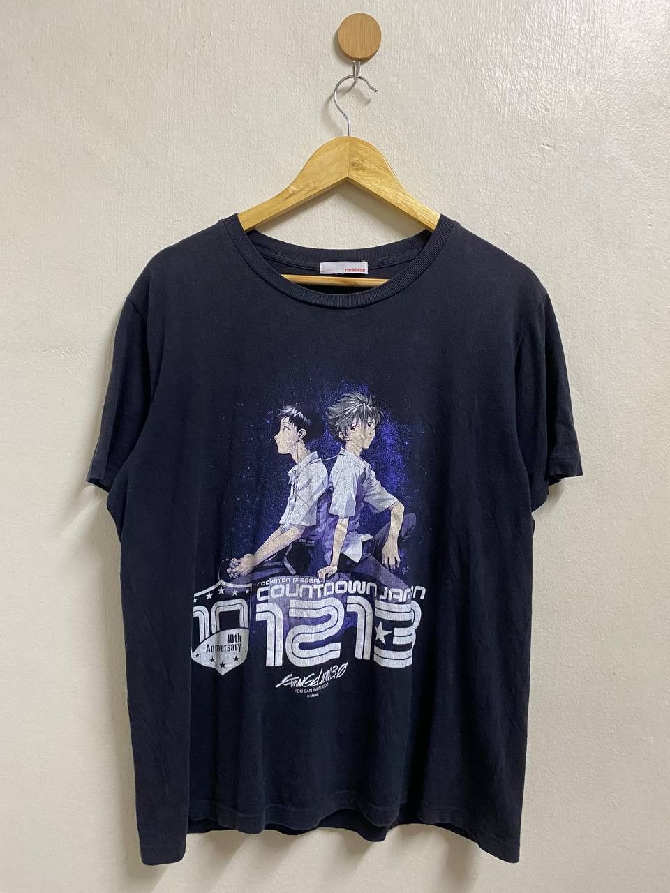 Anime × Vintage RARE Y2k Anime Evangelion 10th Anniversary Rockin’on Japan Size US L / EU 52-54 / 3 - 1 Thumbnail