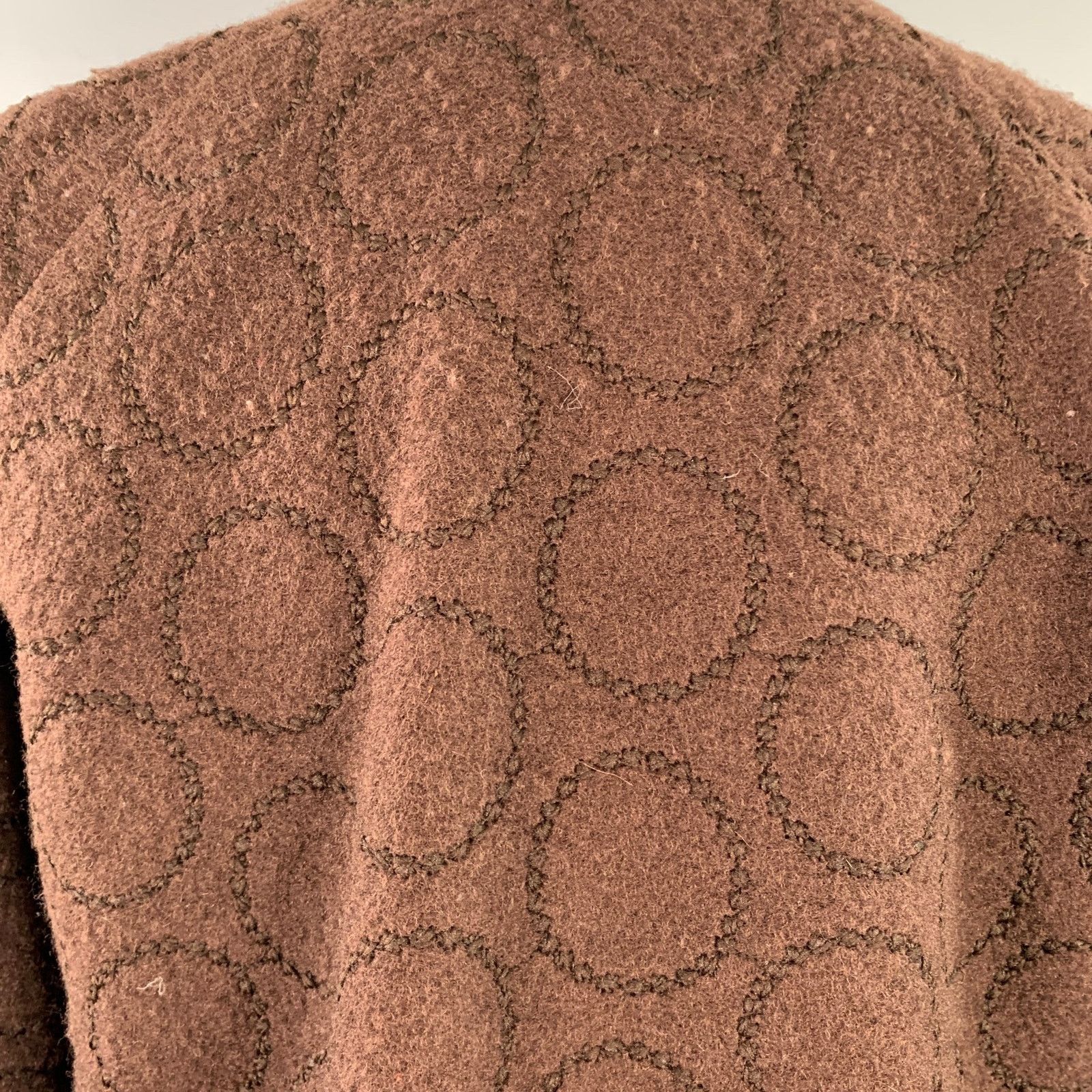 Other LIZ LOGIE Brown Wool Blend Embroidered Circles Raglan Jacket Size M / US 6-8 / IT 42-44 - 6 Thumbnail