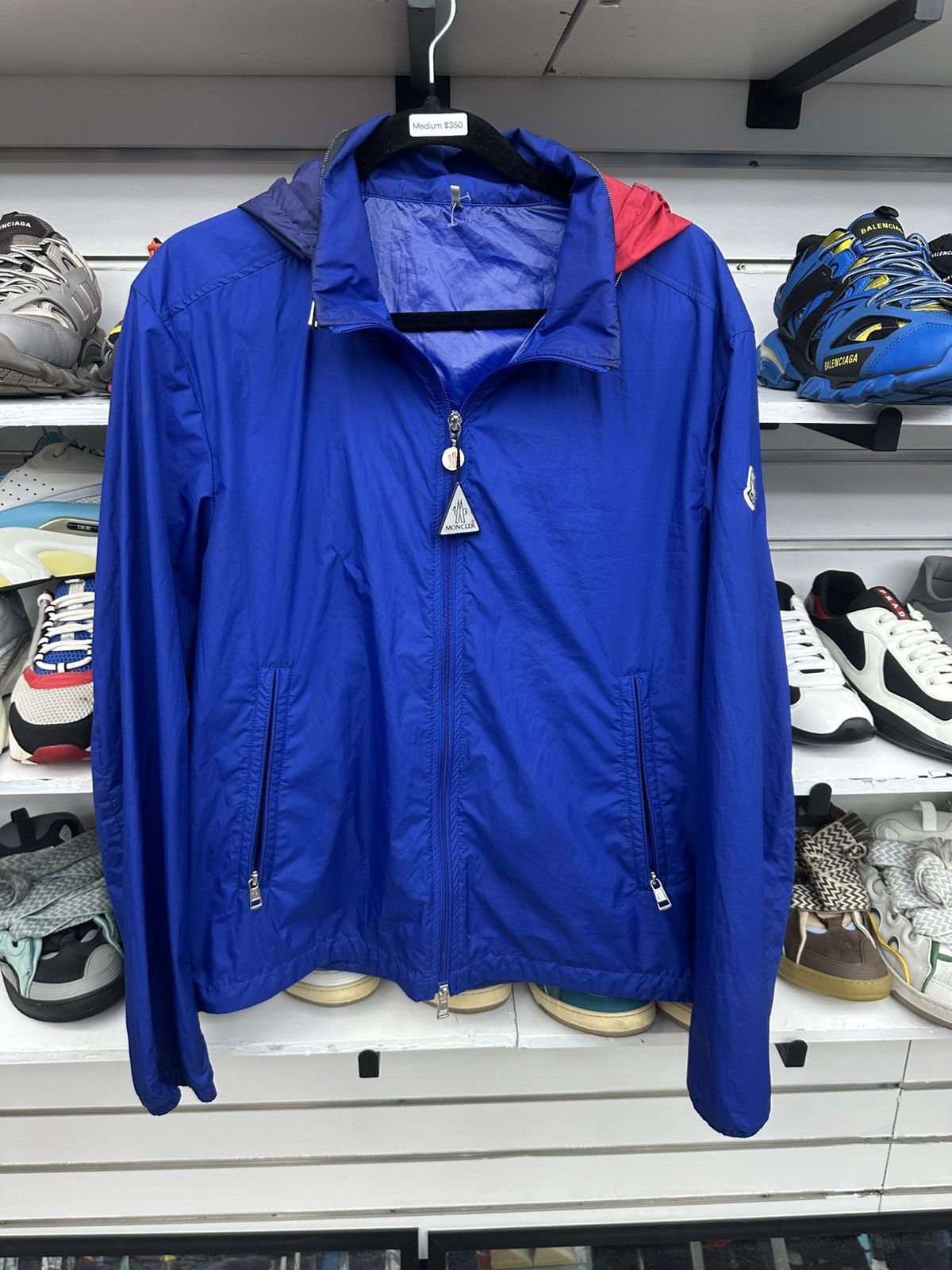 Moncler Moncler Farlak Hooded Windbreaker (Blue) Size US M / EU 48-50 / 2 - 1 Thumbnail