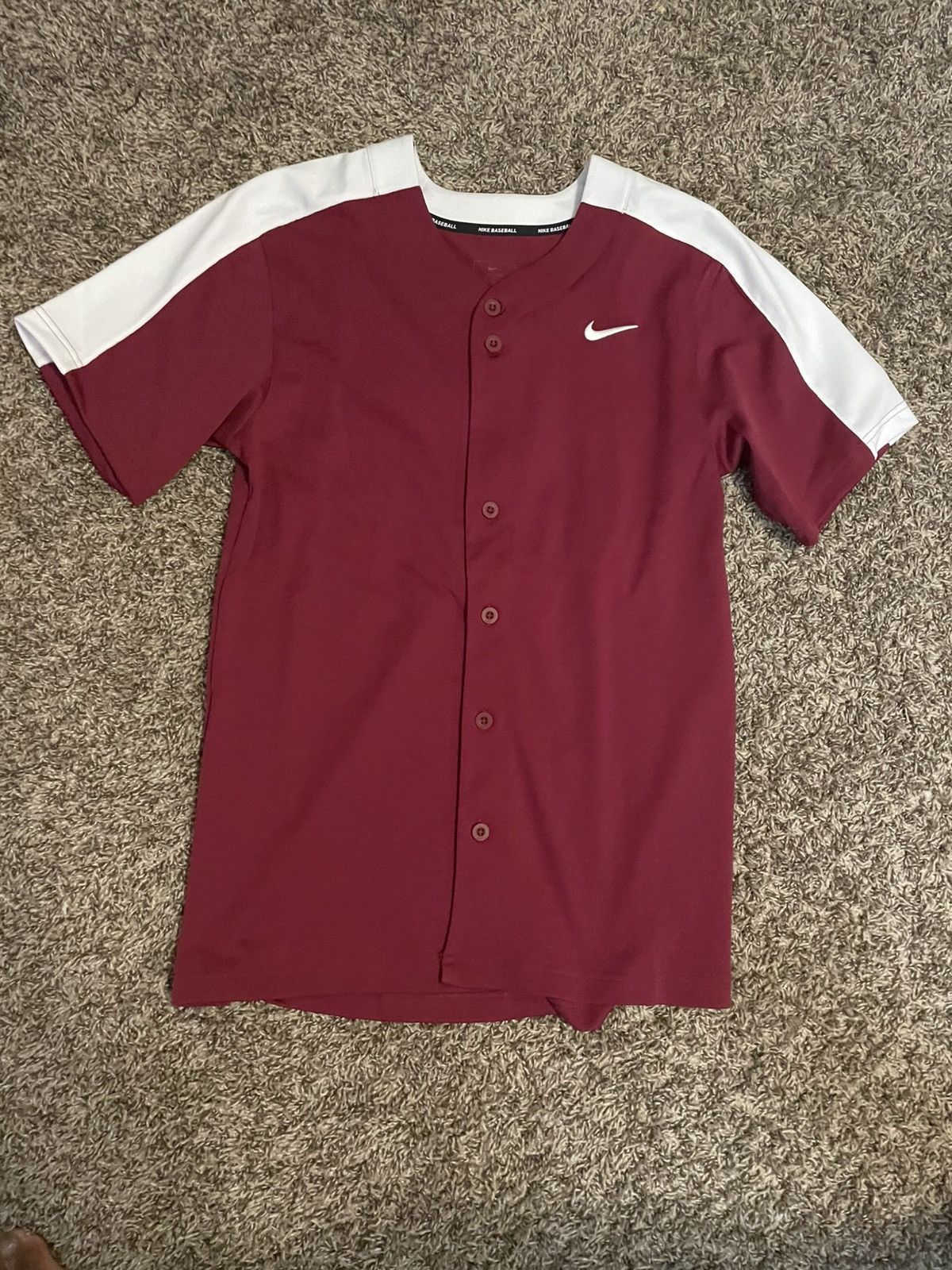 Nike Burgundy Nike Baseball Button Down Size US S / EU 44-46 / 1 - 2 Thumbnail
