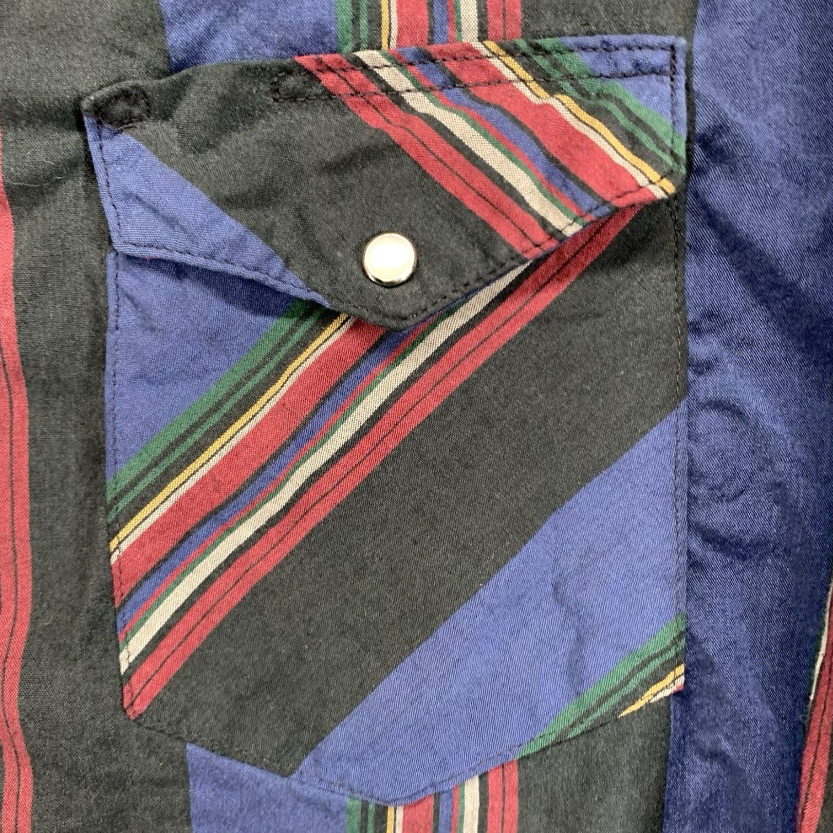 Wrangler VINTAGE Wrangler Western Shirt Long Sleeve 2XL Mens Casual Workwear Cotton Blend Pearl Snap Stripe Size US XXL / EU 58 / 5 - 5 Thumbnail