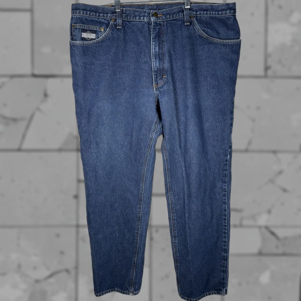 Vintage VINTAGE? Diamond Gusset Jeans Men 44x32 Blue 100% Cotton Straight Casual Jeans Mens Size 44 Inseam 32 Size US 44 / EU 60 - 1 Thumbnail