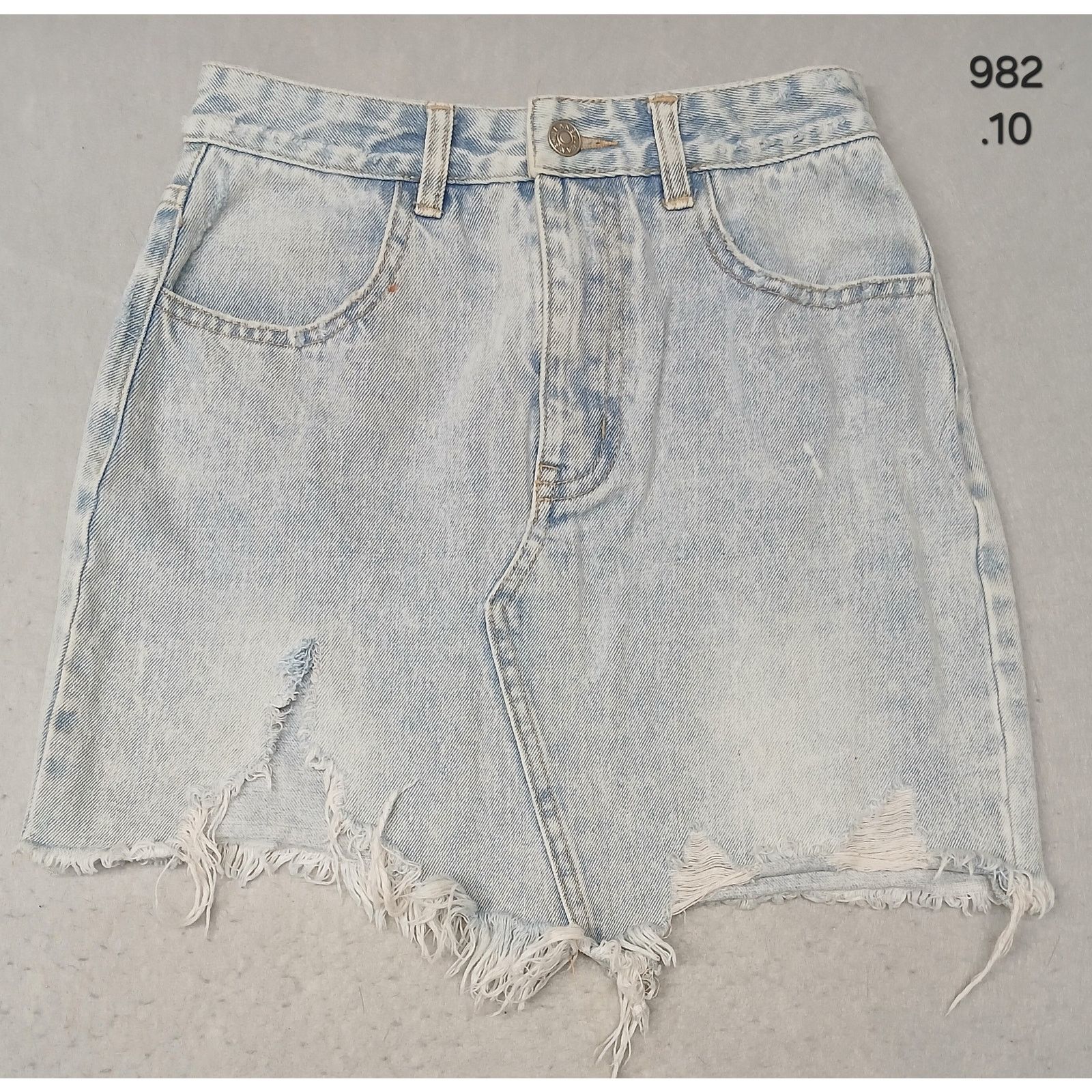 Other Item Ditto (Small) Vintage Distressed Light Denim Mini Skirt Size 25" / US 0 / IT 36 - 1 Thumbnail