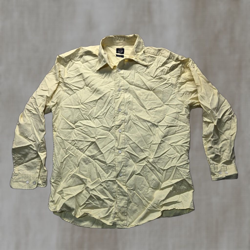 Dockers VINTAGE Dockers Shirt Solid Yellow Short Sleeve Button-Up Regular L Mens Large Yellow Classic Casual USA Theme Size US L / EU 52-54 / 3 - 1 Thumbnail