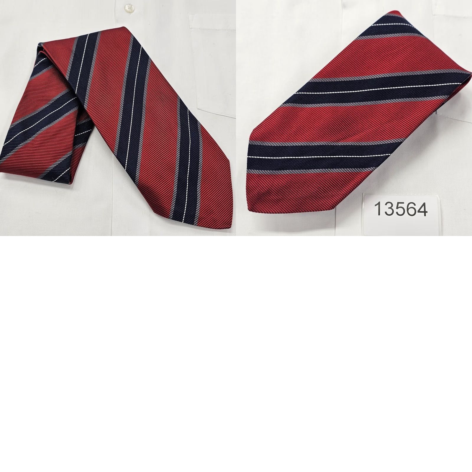 Robert Talbott NWT Robert Talbott Necktie Red Blue Stripe Ribbed Silk Tie USA 55X3.75 Men Tie Ribbed Silk Stripe NWT Classic Red/Blue USA Mens Silk Tie Tie Size ONE SIZE - 8 Thumbnail